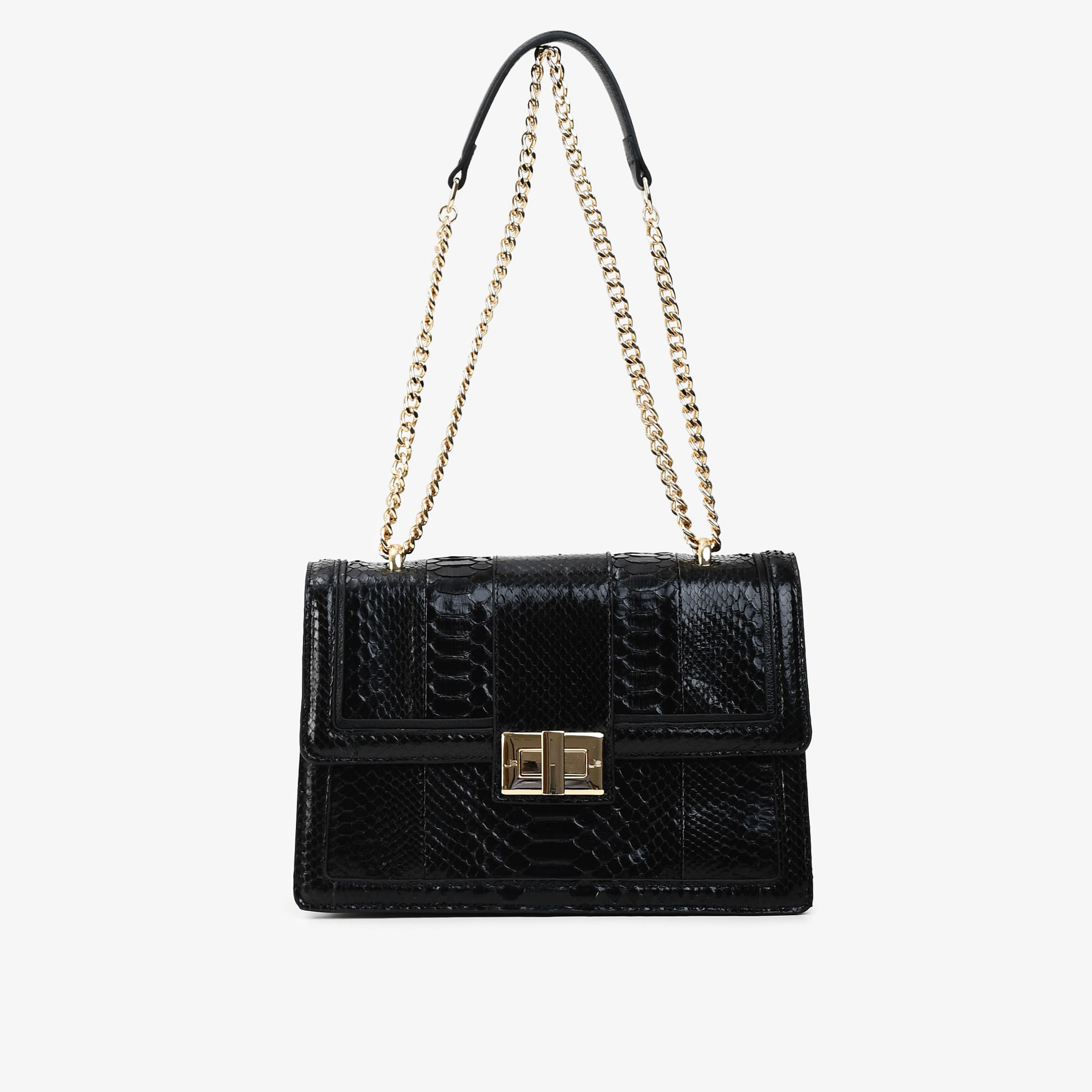 Bolsa De Ombro Preto Cobra Python