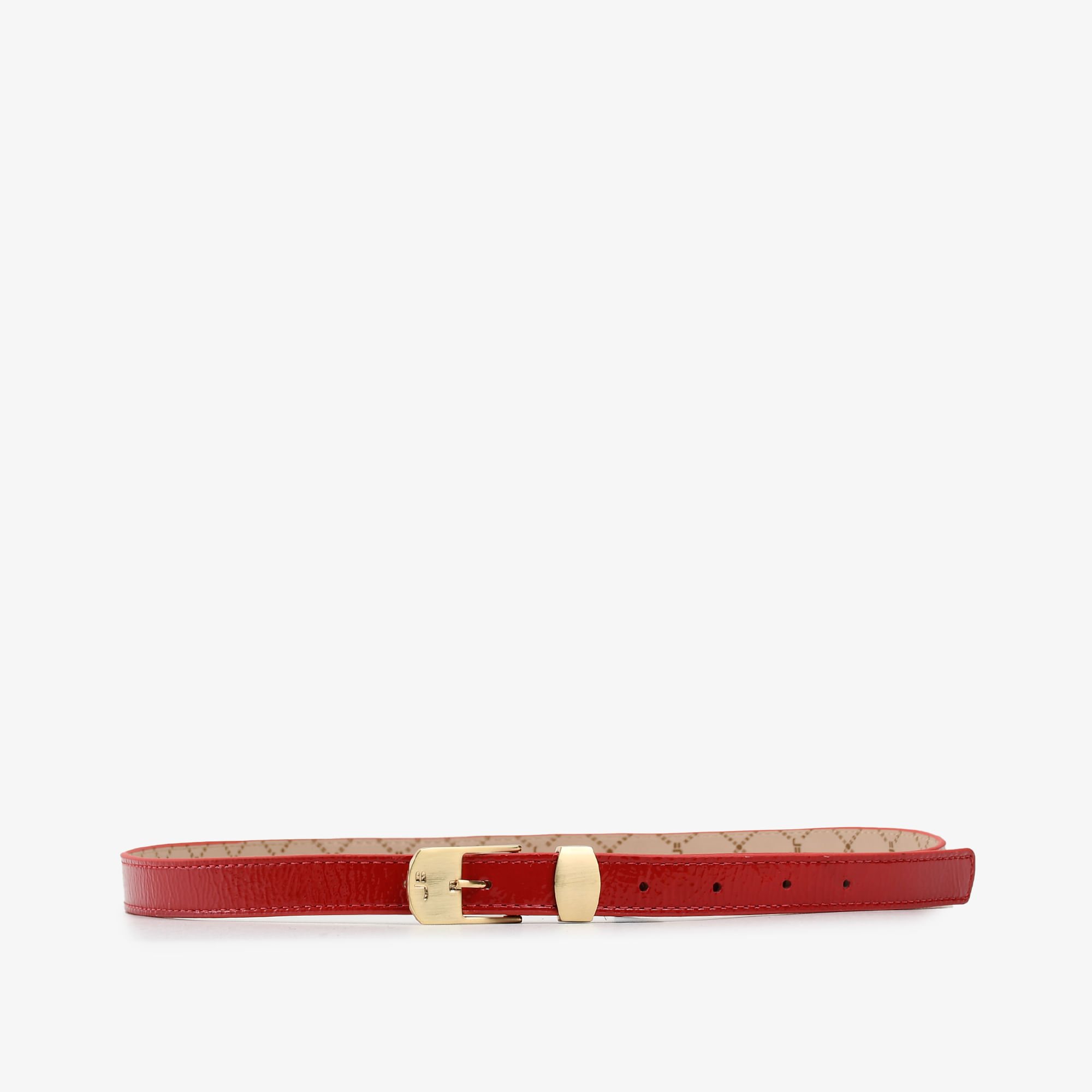 Cinto Estreito Vermelho Cereja Couro