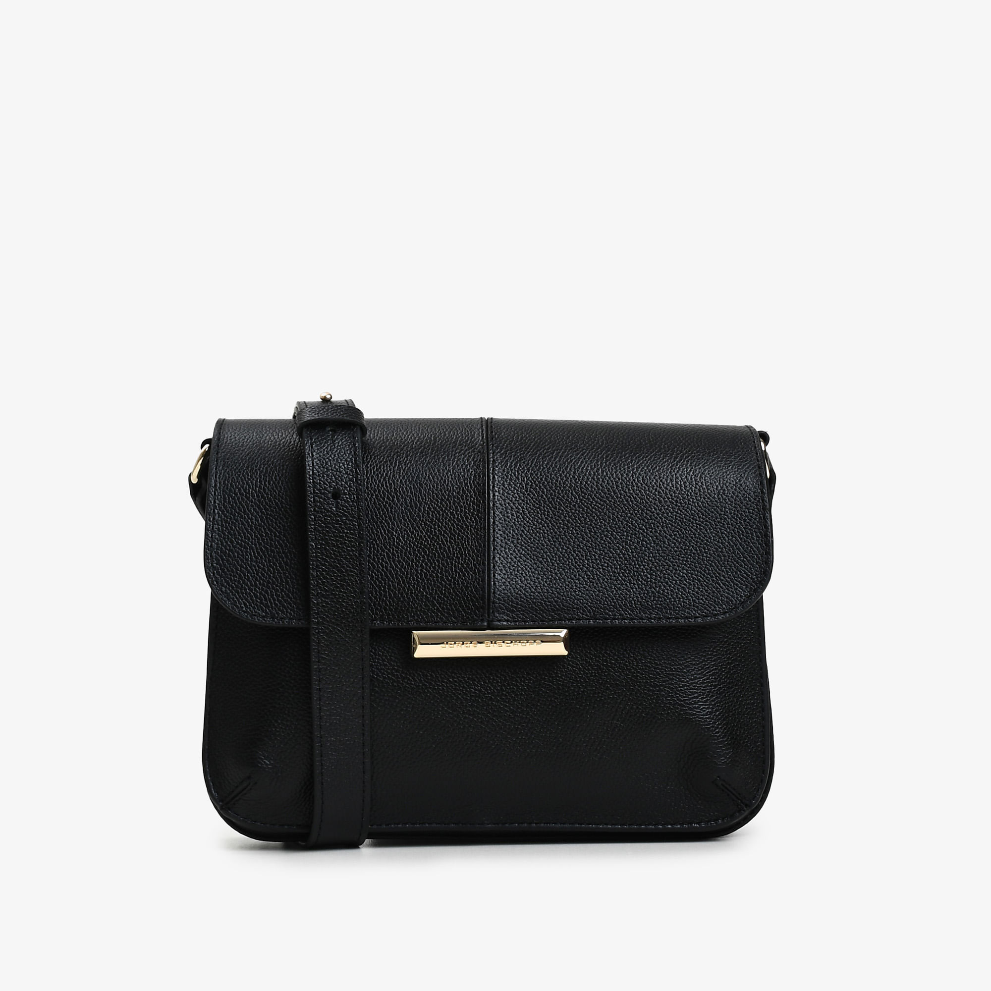 Bolsa Transversal Preto Couro