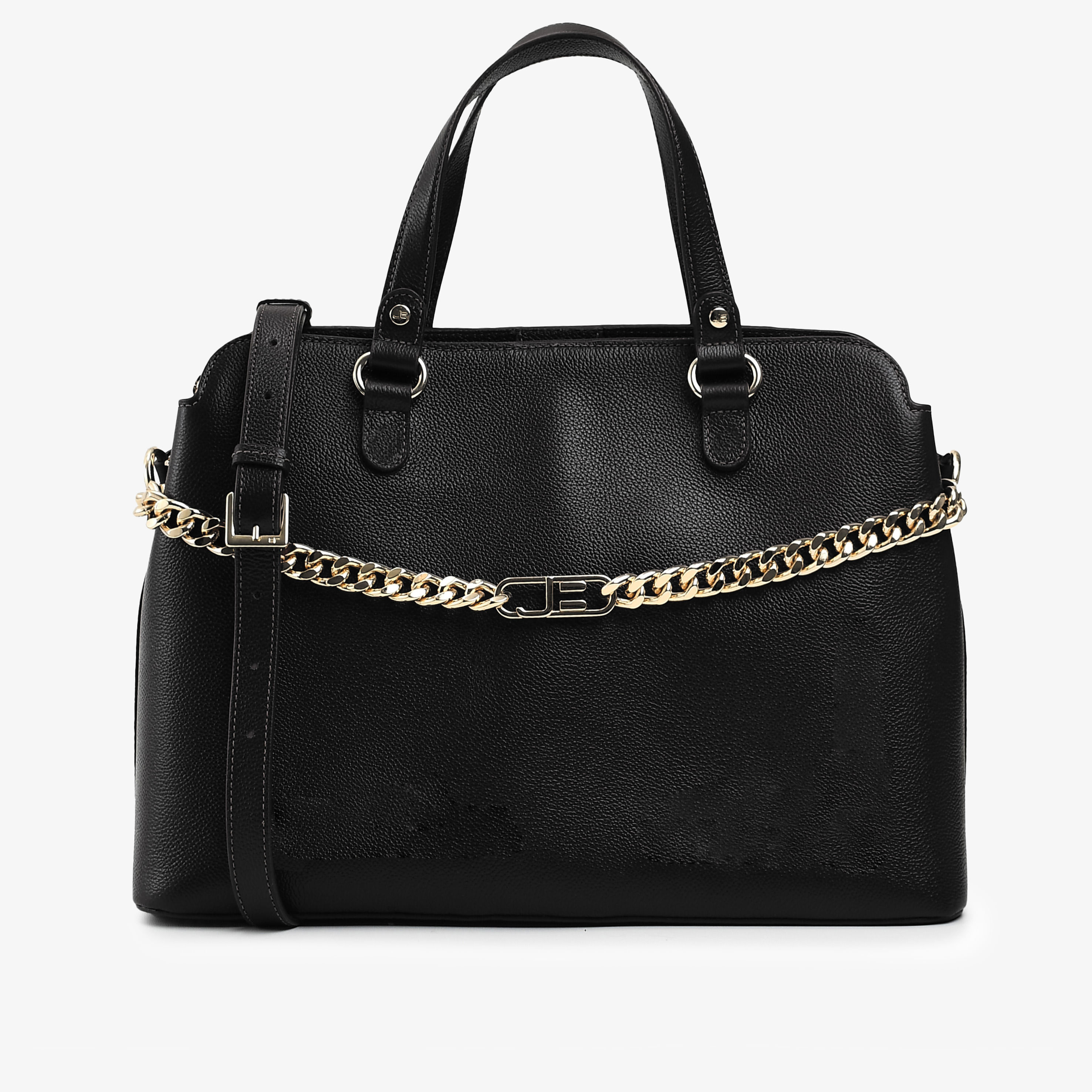 Bolsa Tote Corrente Preto Couro