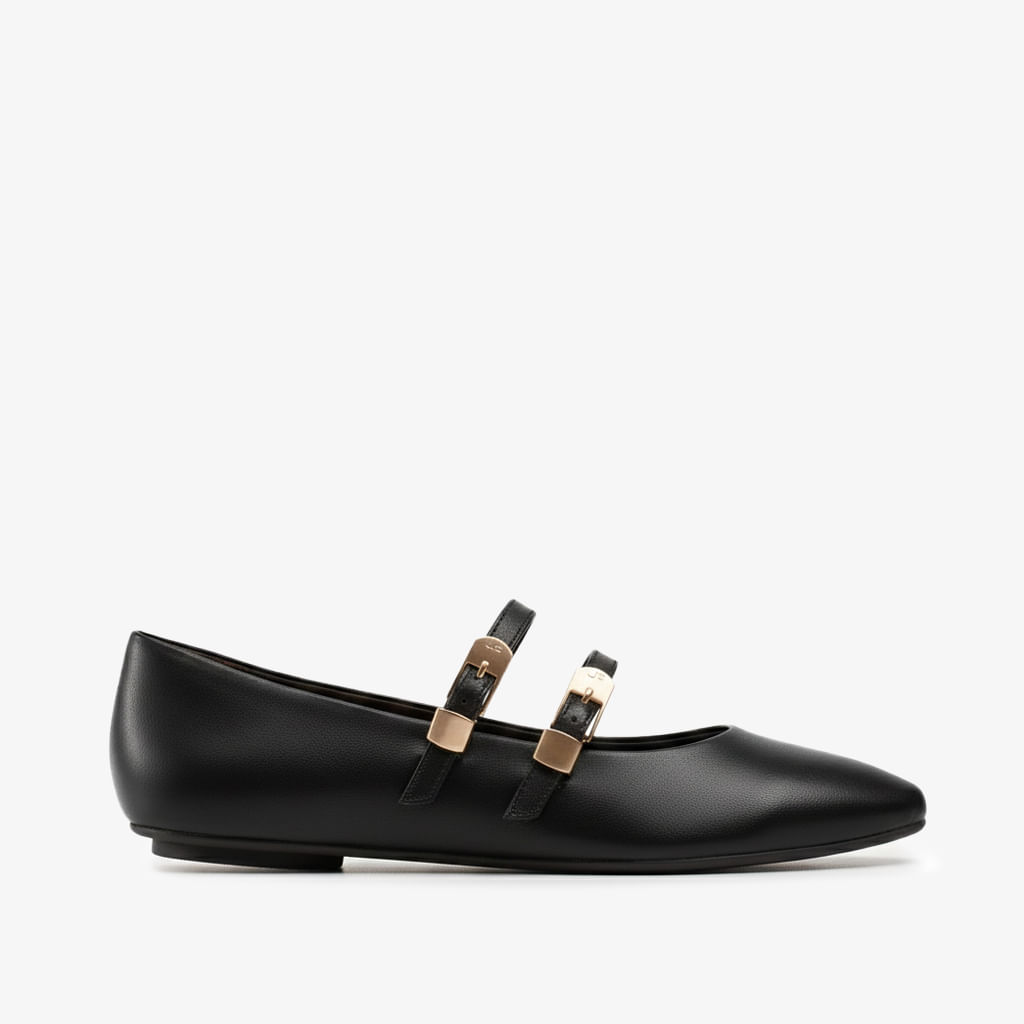 Sapatilha Preto Couro