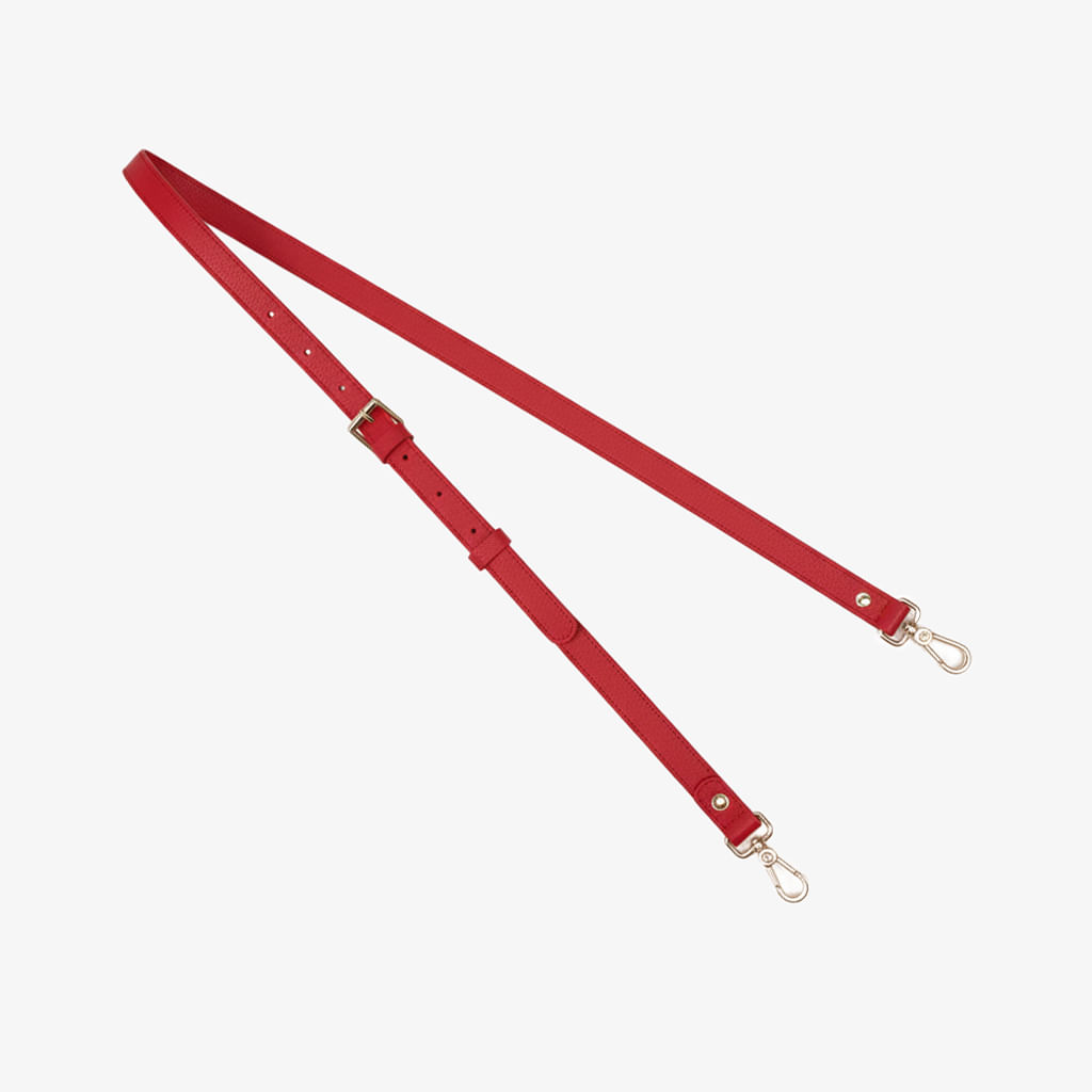 Alça Vermelho Cereja Couro