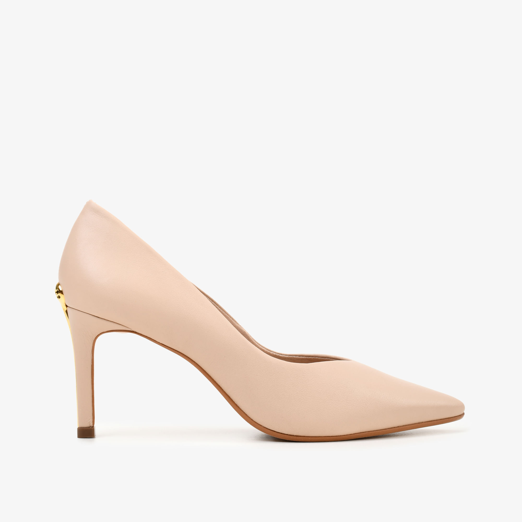 Scarpin Sand Nude Salto Médio Mandala JB Couro