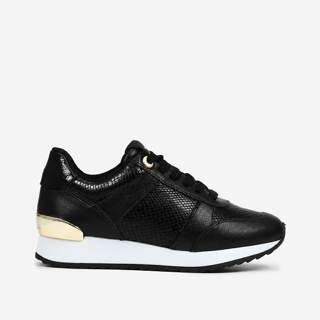 Tênis Jogger Preto Couro