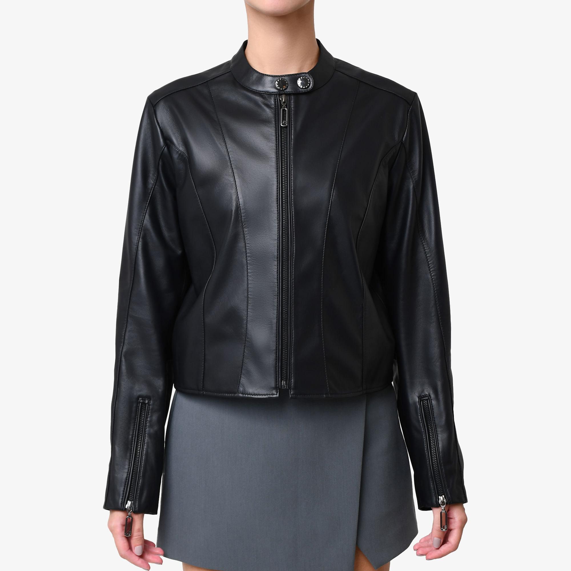 Jaqueta Racer Couro Preto