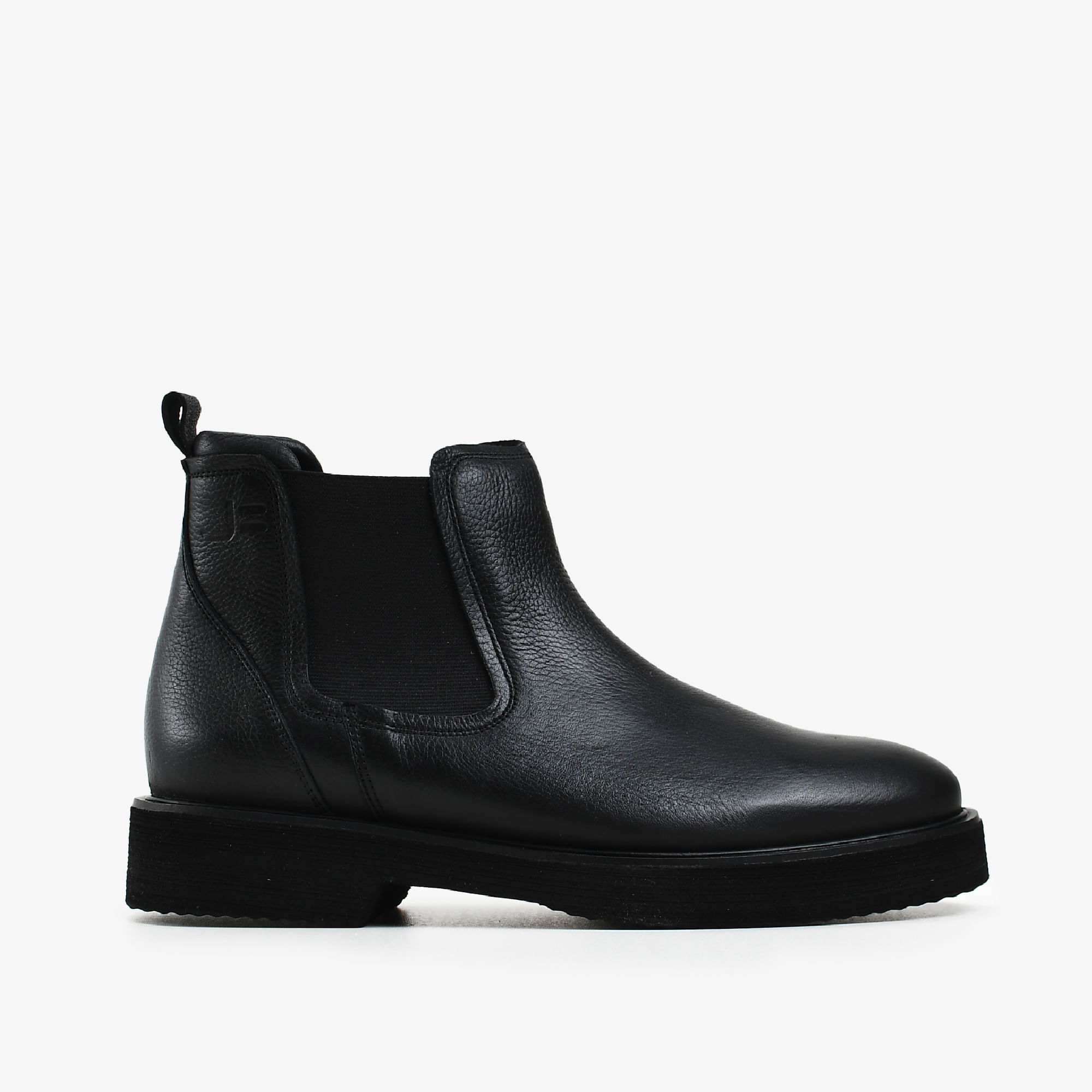 Bota Coturno Masculino Cano Baixo Preto Couro