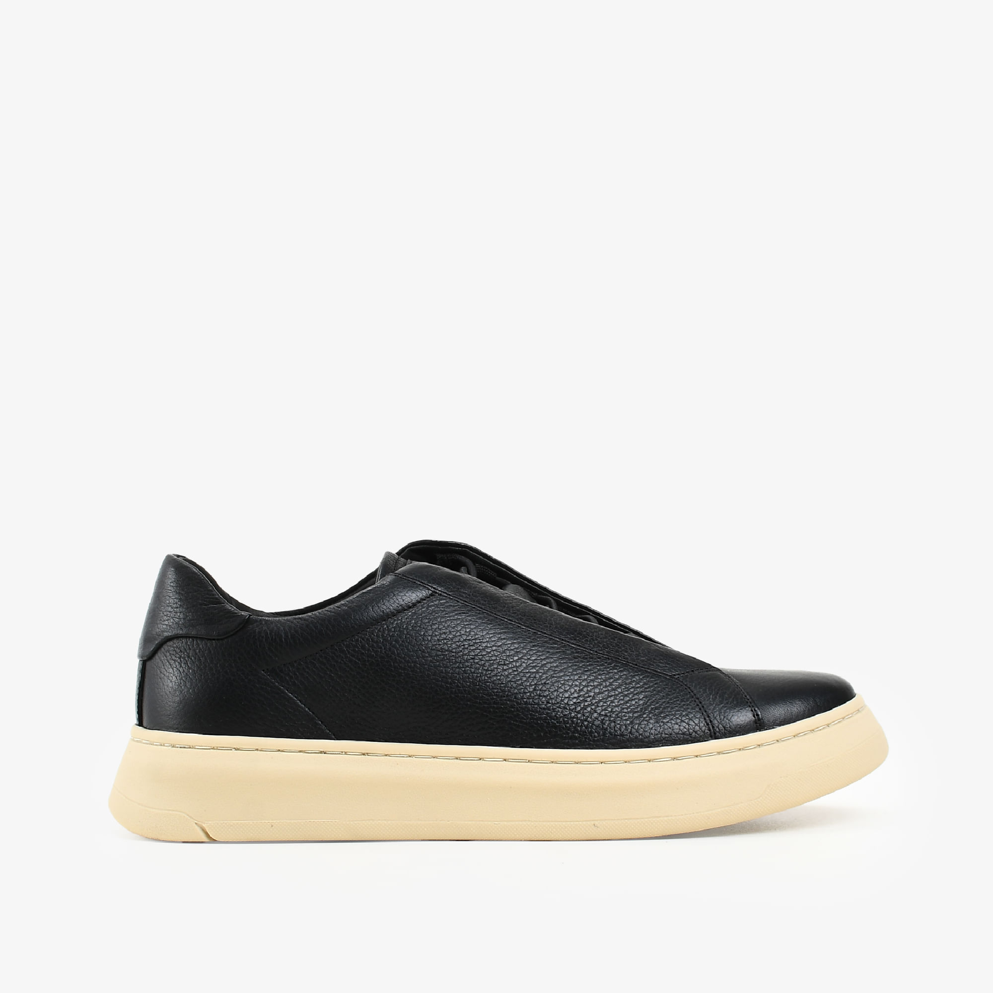 Tênis Masculino Preto Couro