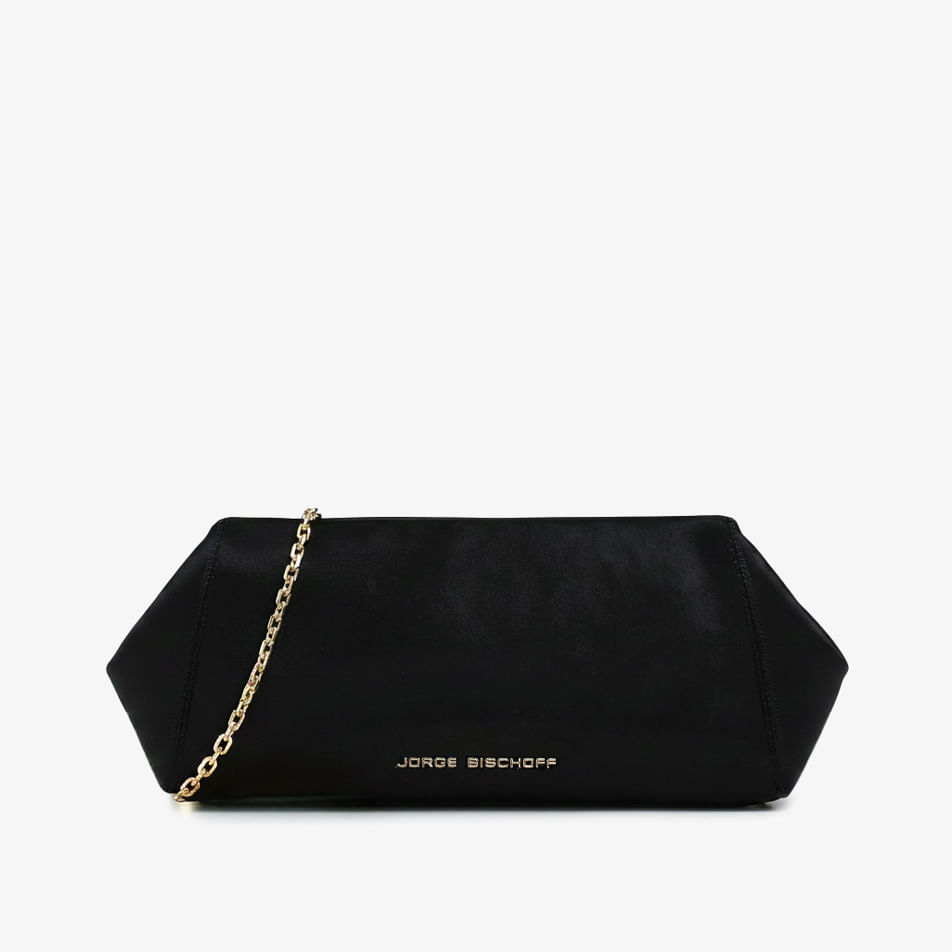 Bolsa Clutch Preto Couro
