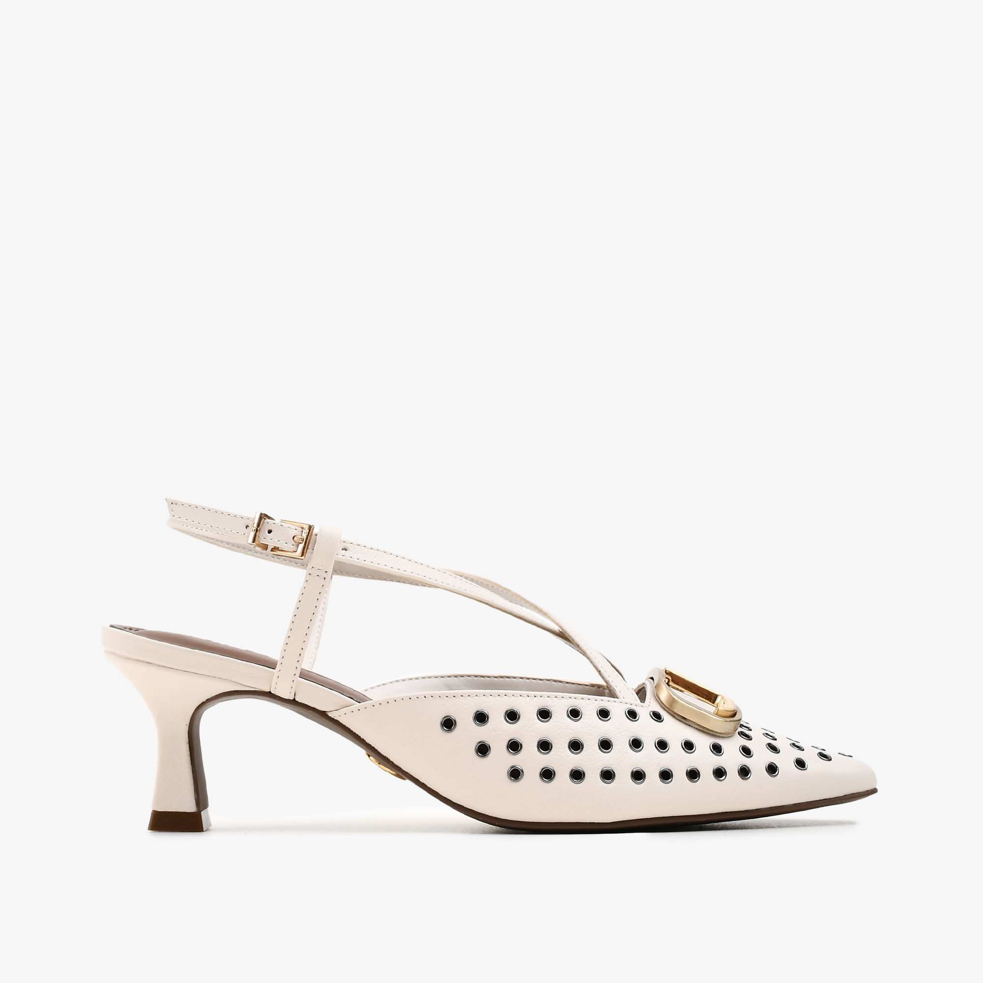 Slingback Off White Cordilheira Couro