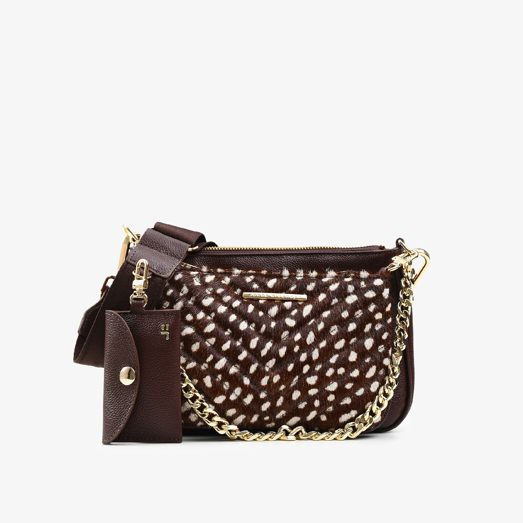 Bolsa Infinita Transversal Marrom Café Selvagem Pelo