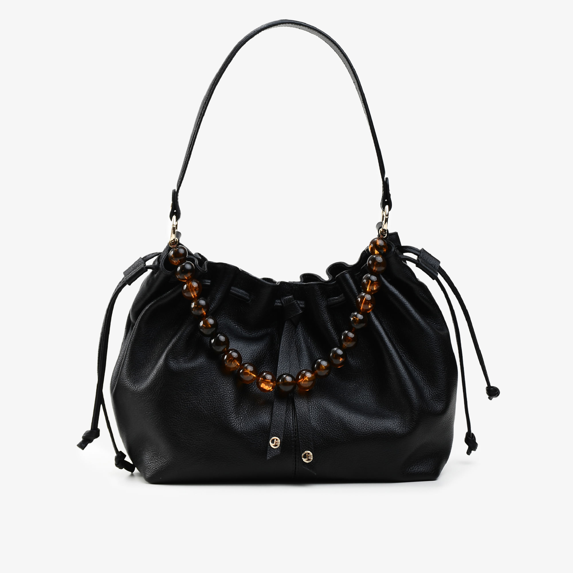 Bolsa Saco Preto Couro