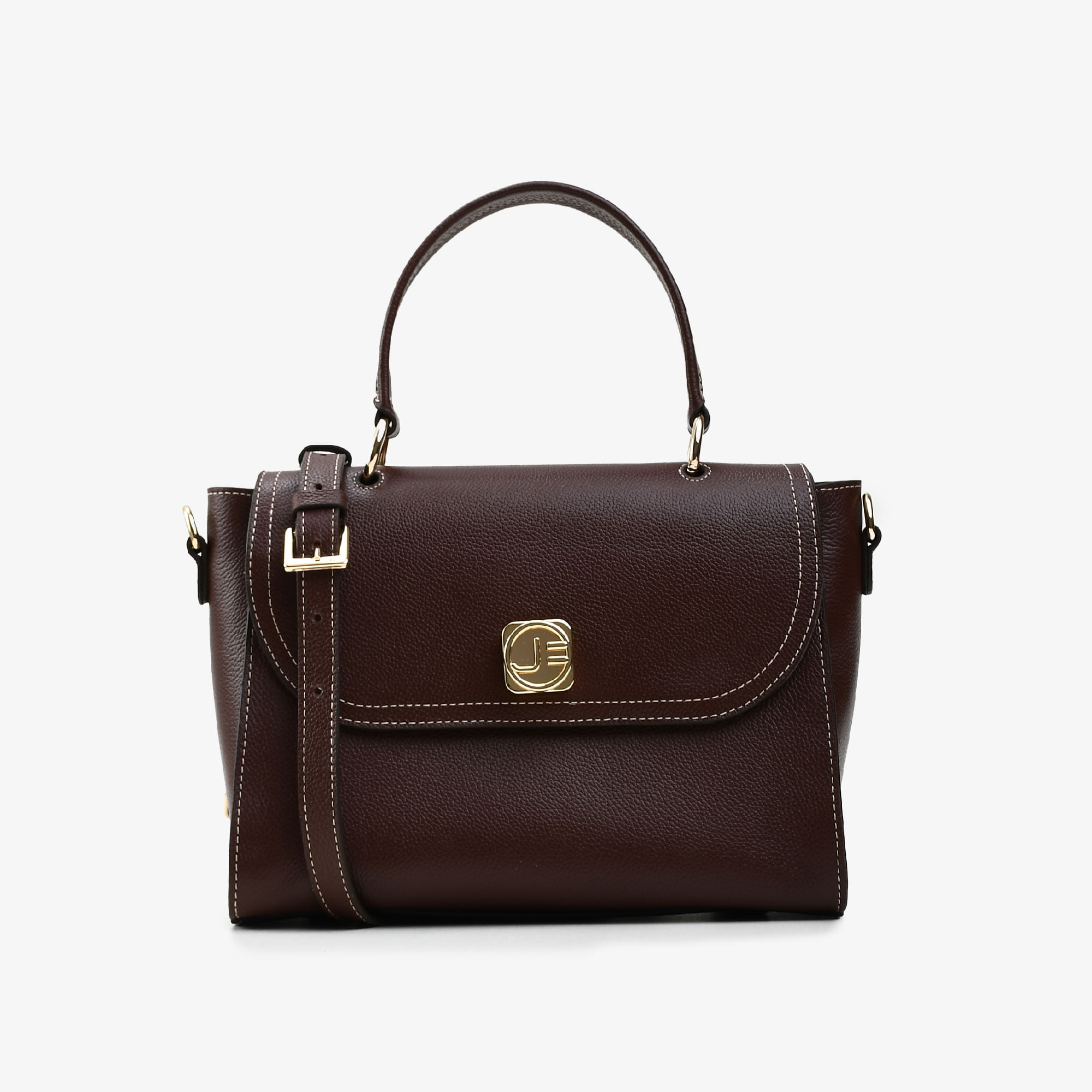 Bolsa Satchel Marrom Café Couro