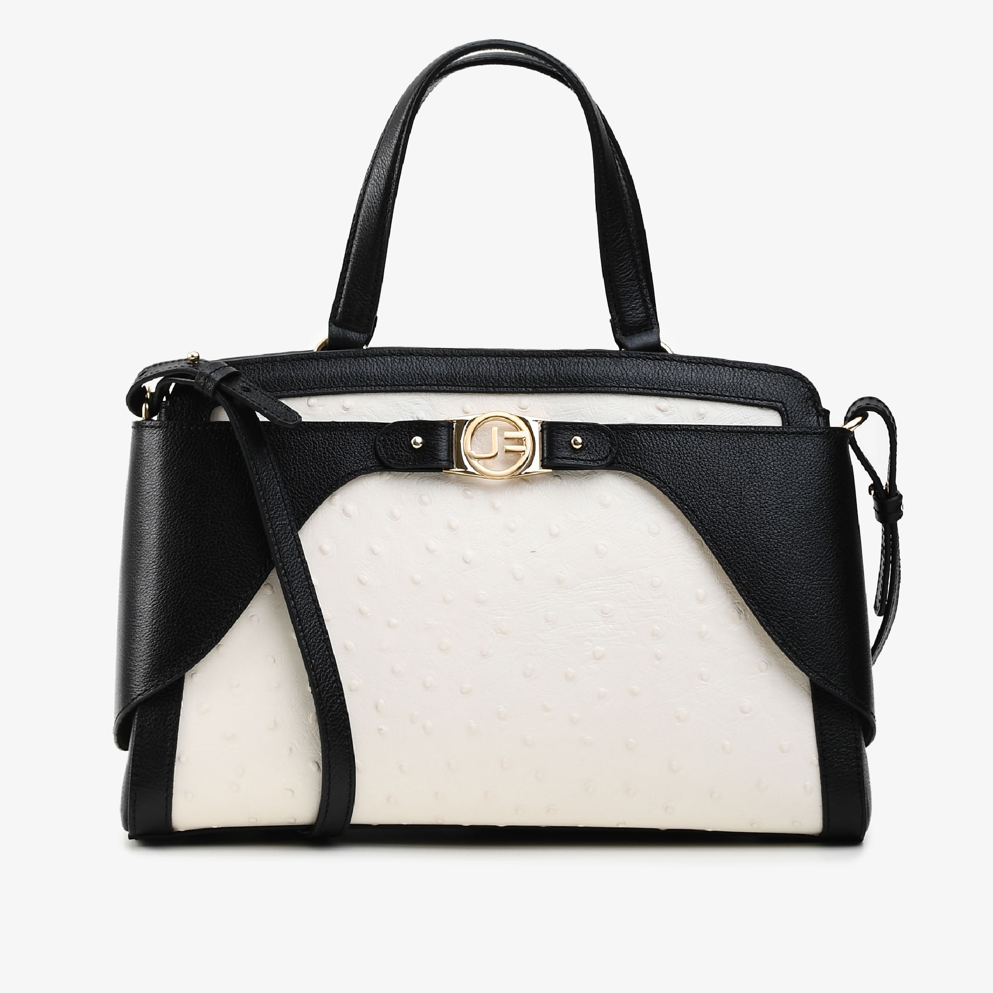 Bolsa Tote Preto Algodão Couro