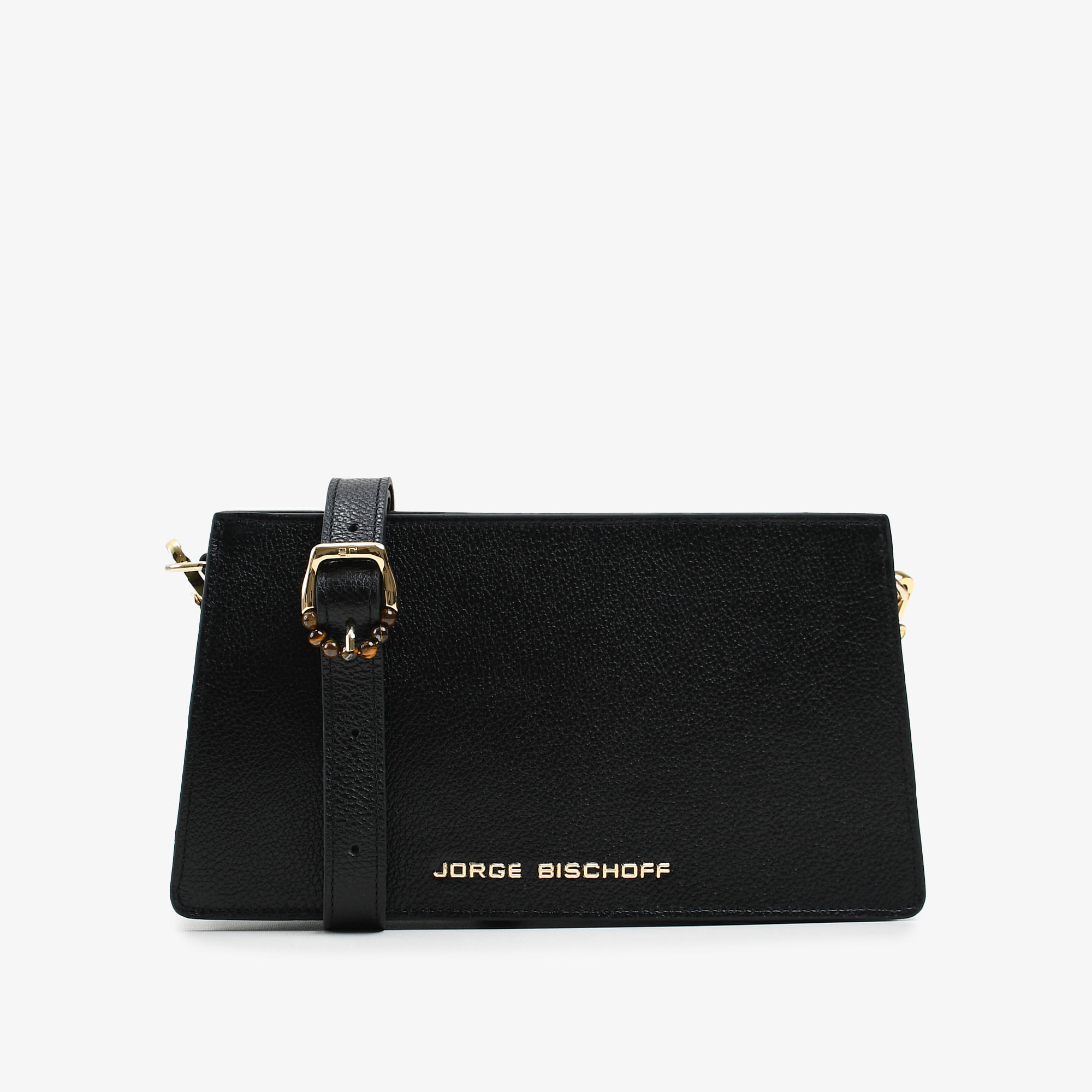 Bolsa Transversal Preto Couro