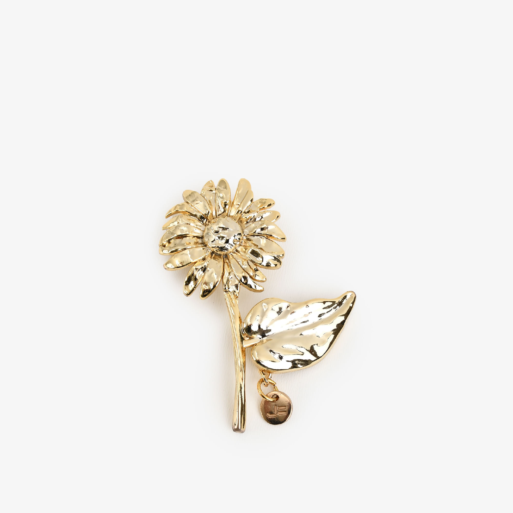 Broche Flor Metal Ouro Claro JB