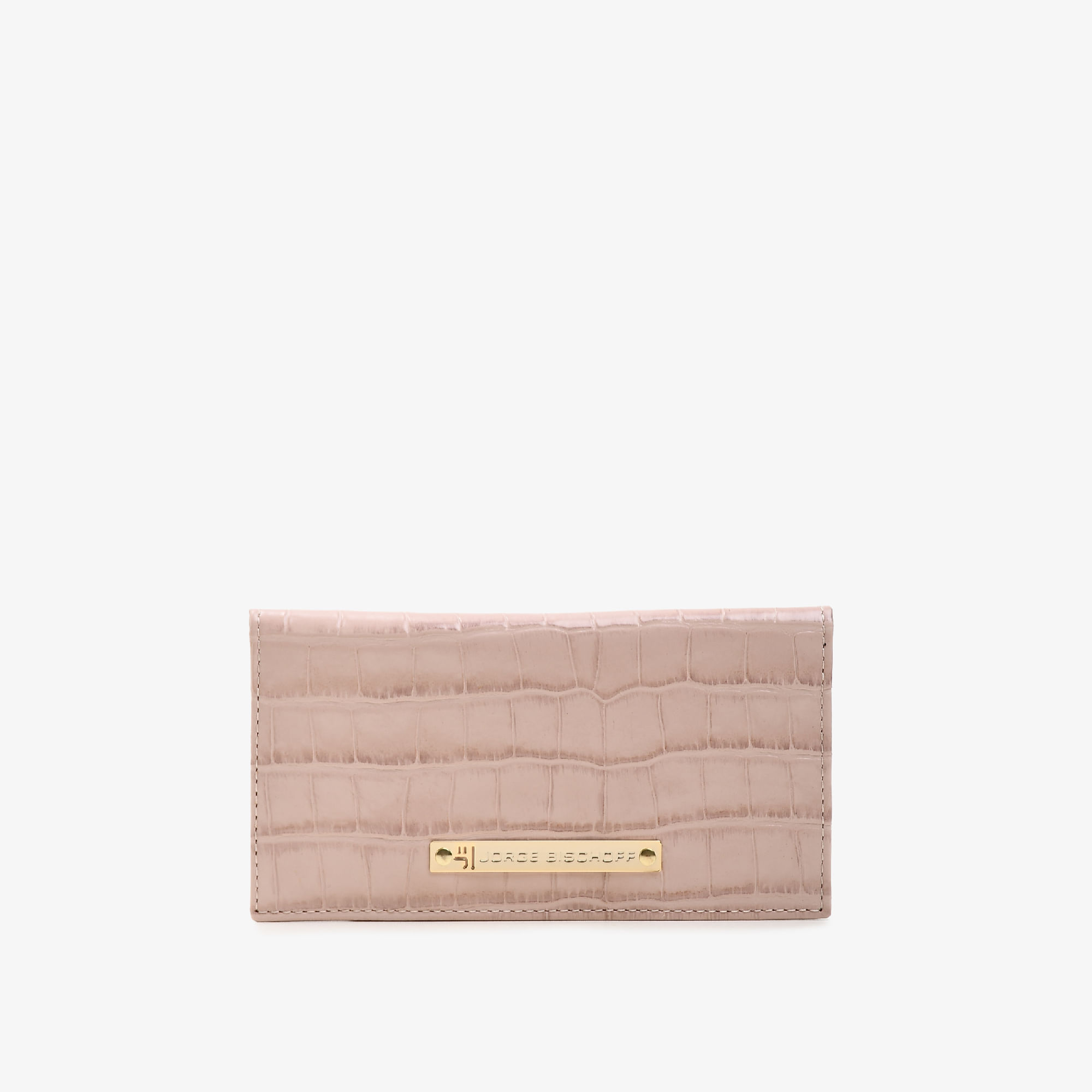 Carteira Envelope Nude Turmalina Couro Croco