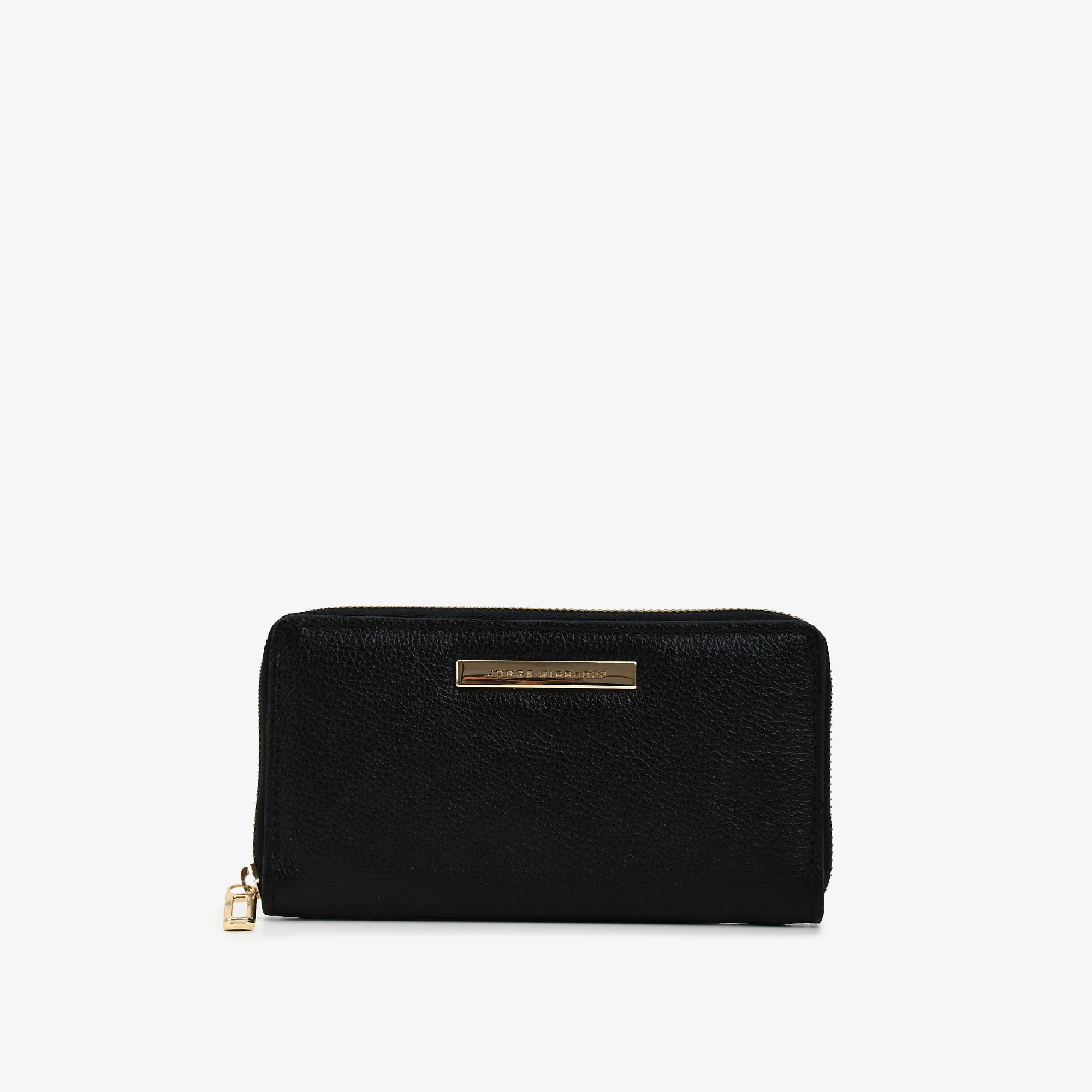 Carteira Ziper Preto Couro