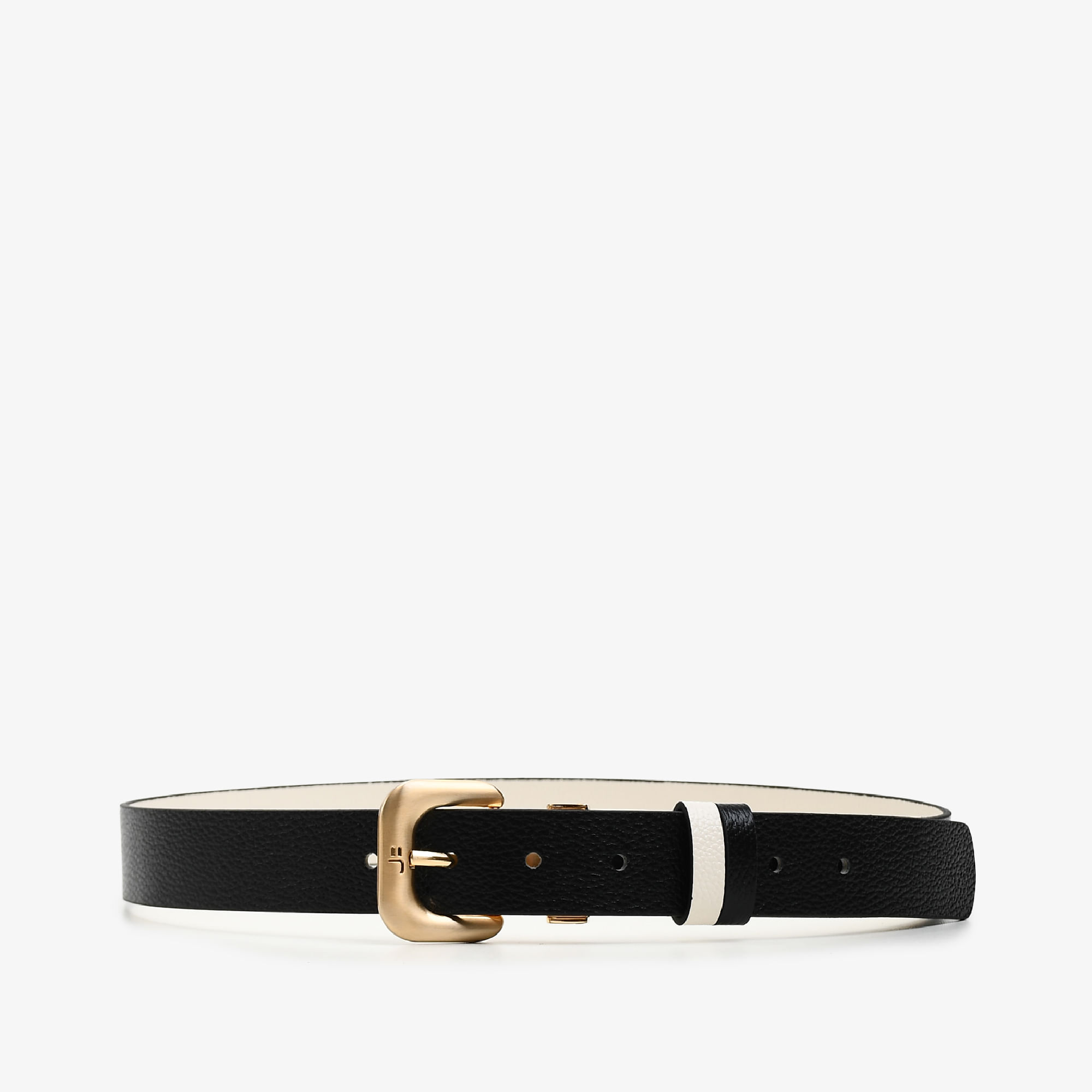 Cinto Reversível Preto Off White Algodão Couro