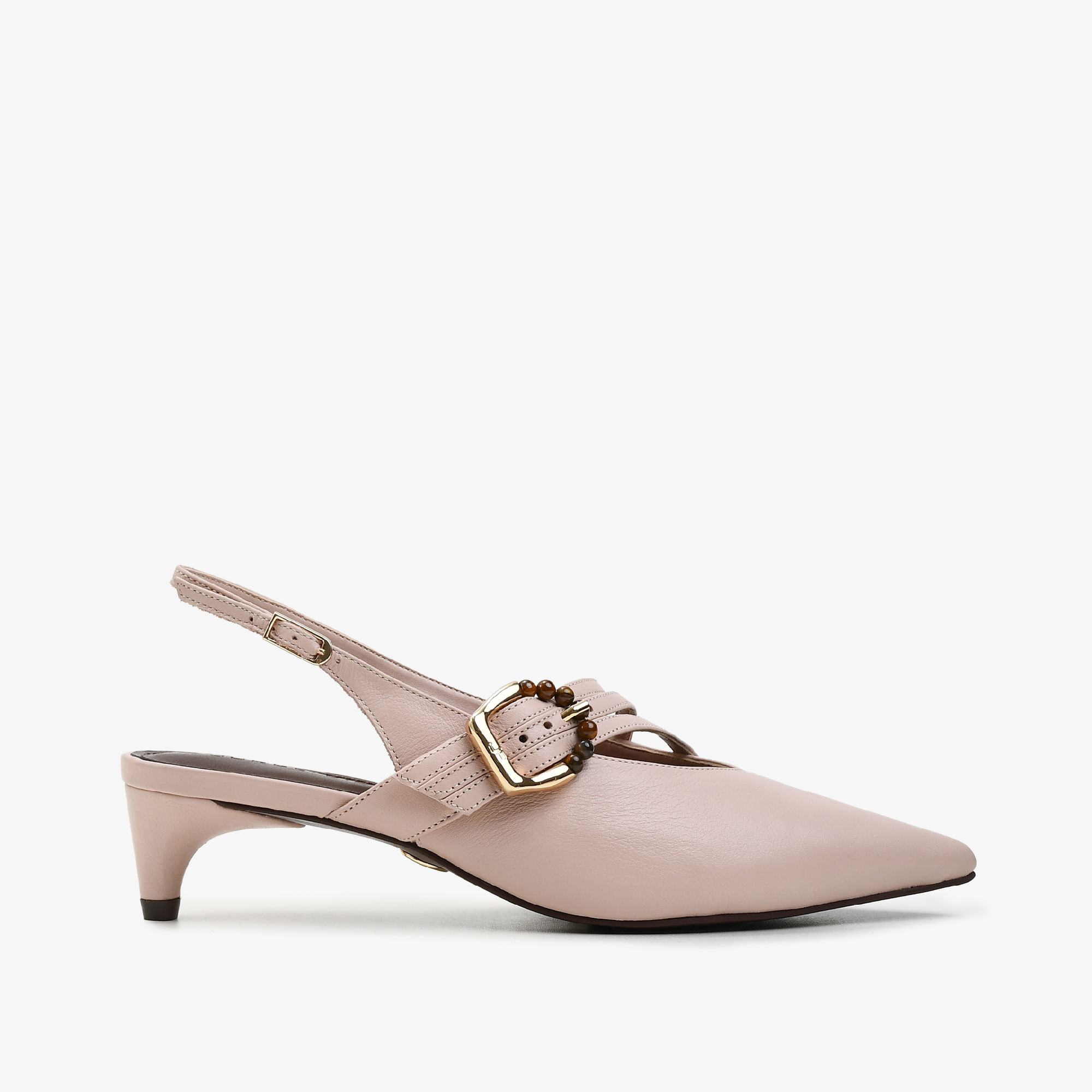 Slingback Nude Turmalina Couro