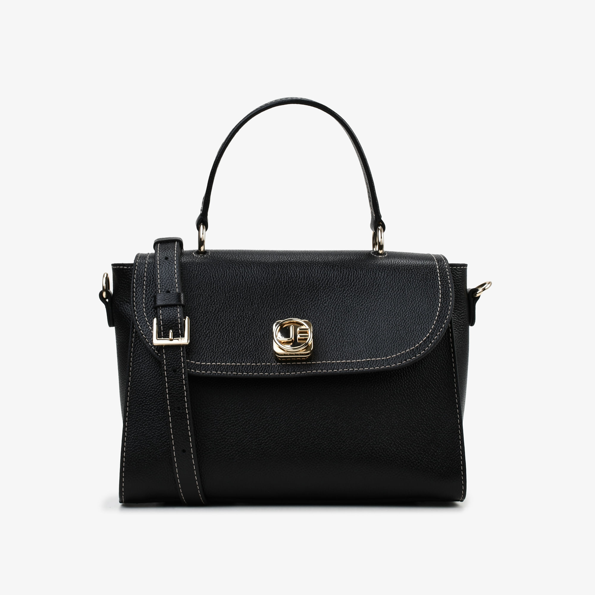 Bolsa Satchel Preto Couro