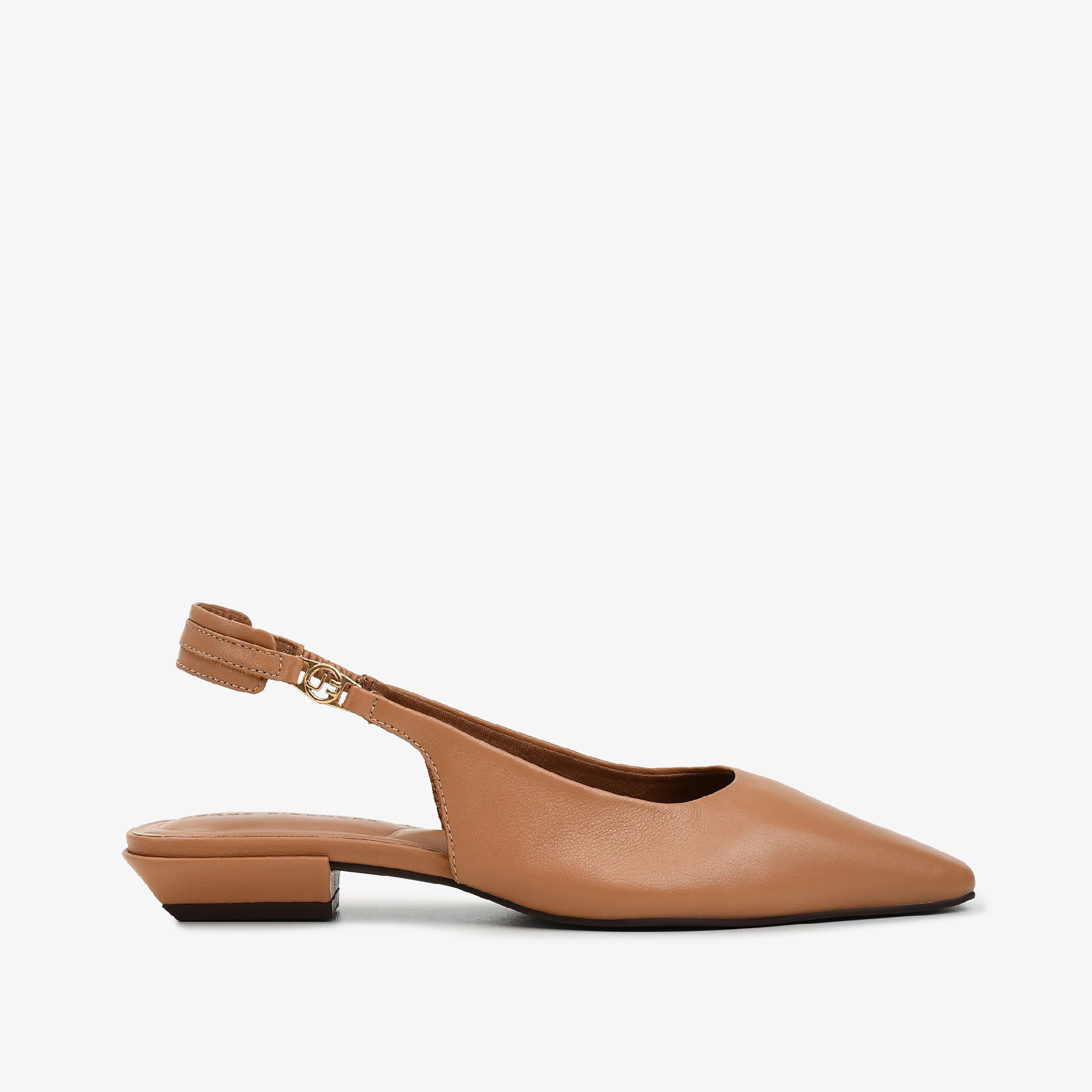 Slingback Caramelo Trigo Couro