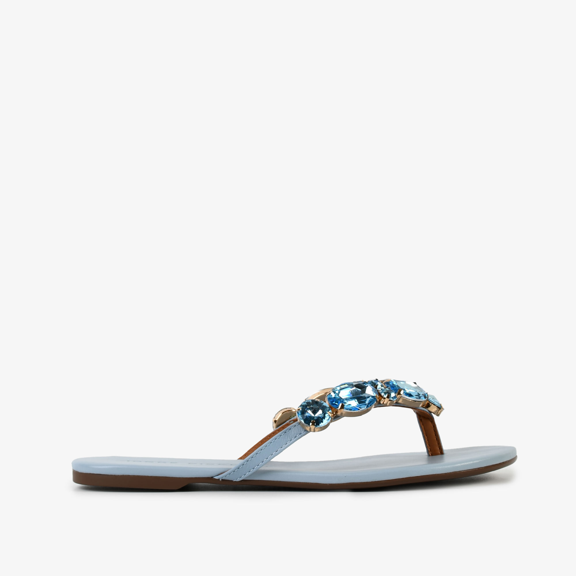 Chinelo Azul Capri Couro