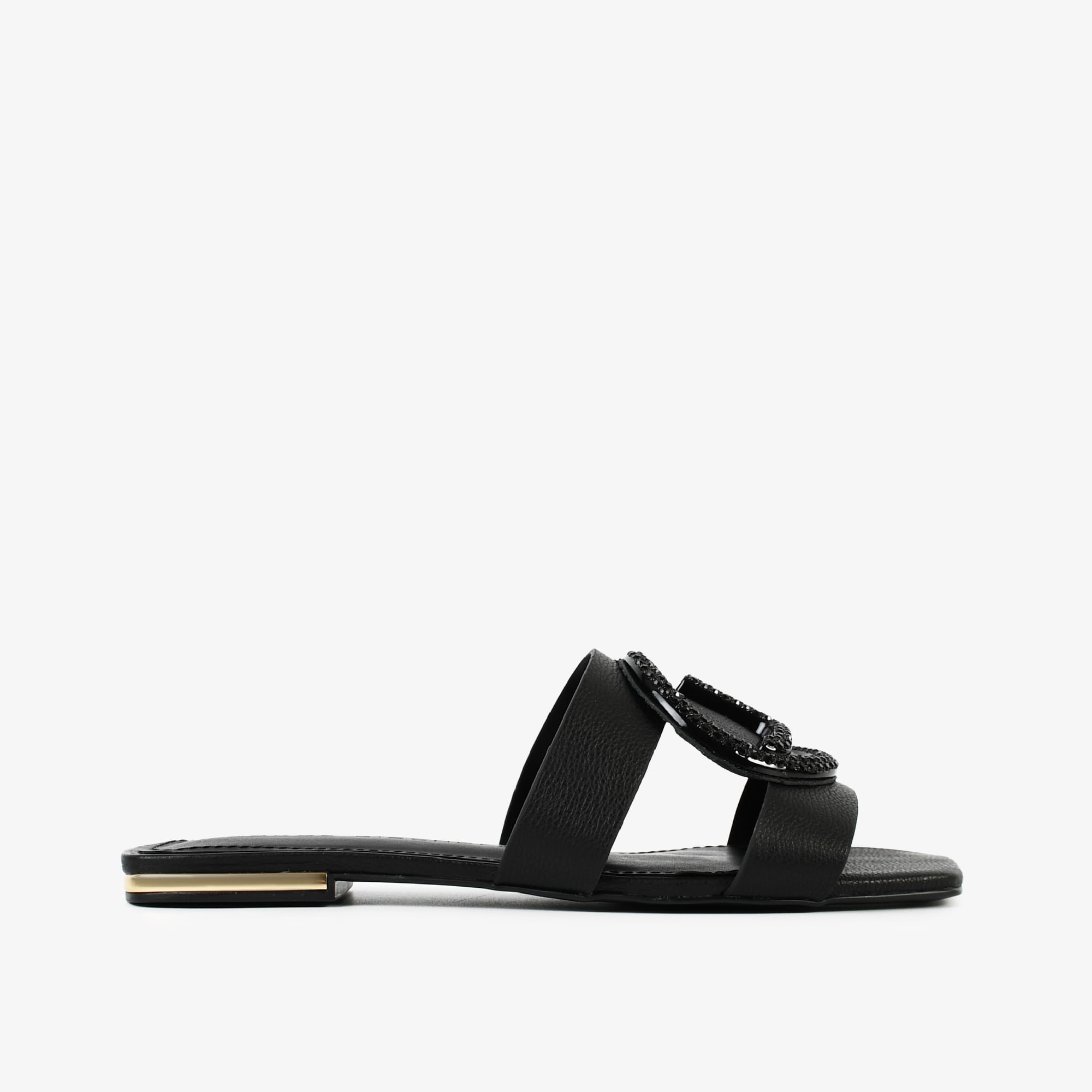 Chinelo Preto Couro
