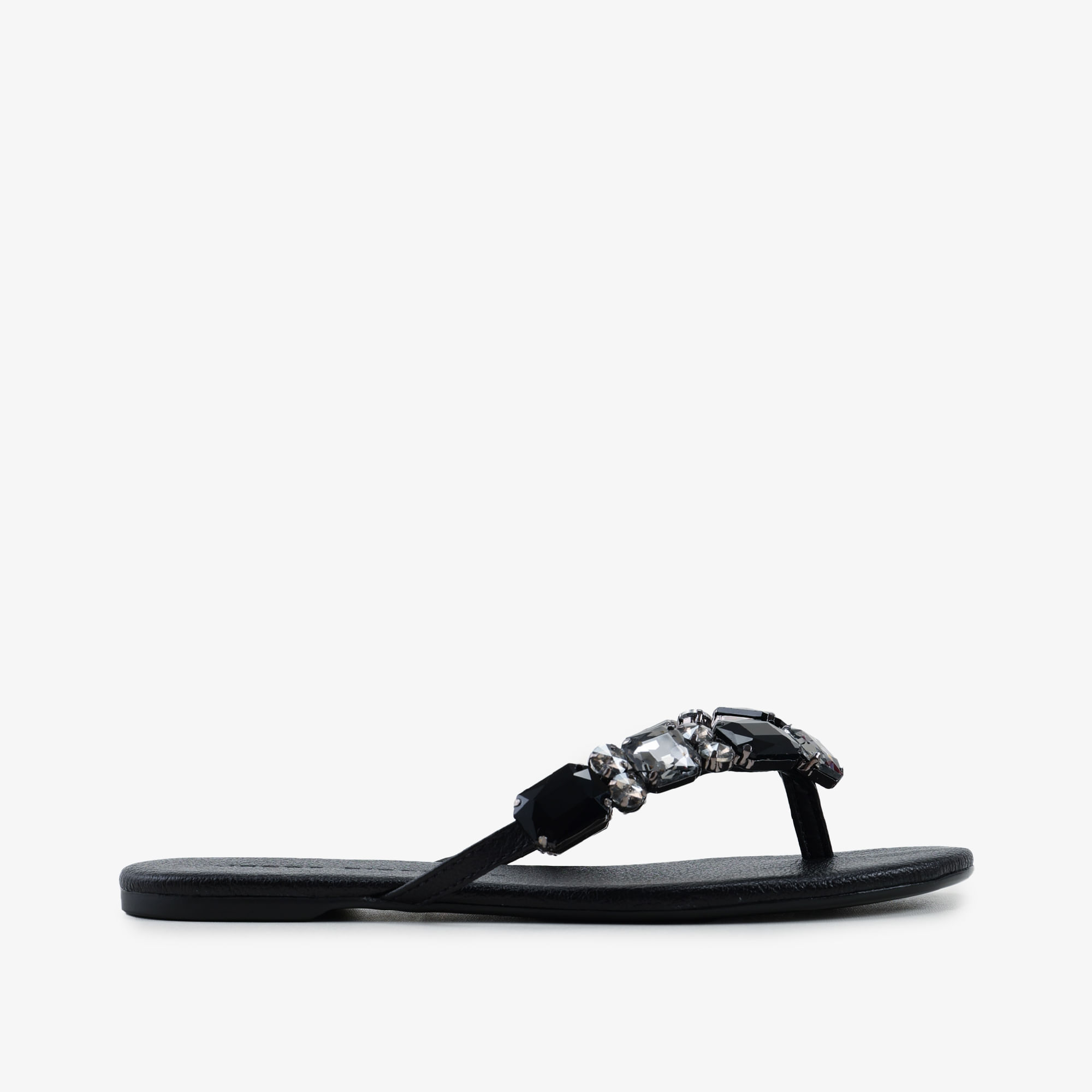 Chinelo Preto Couro