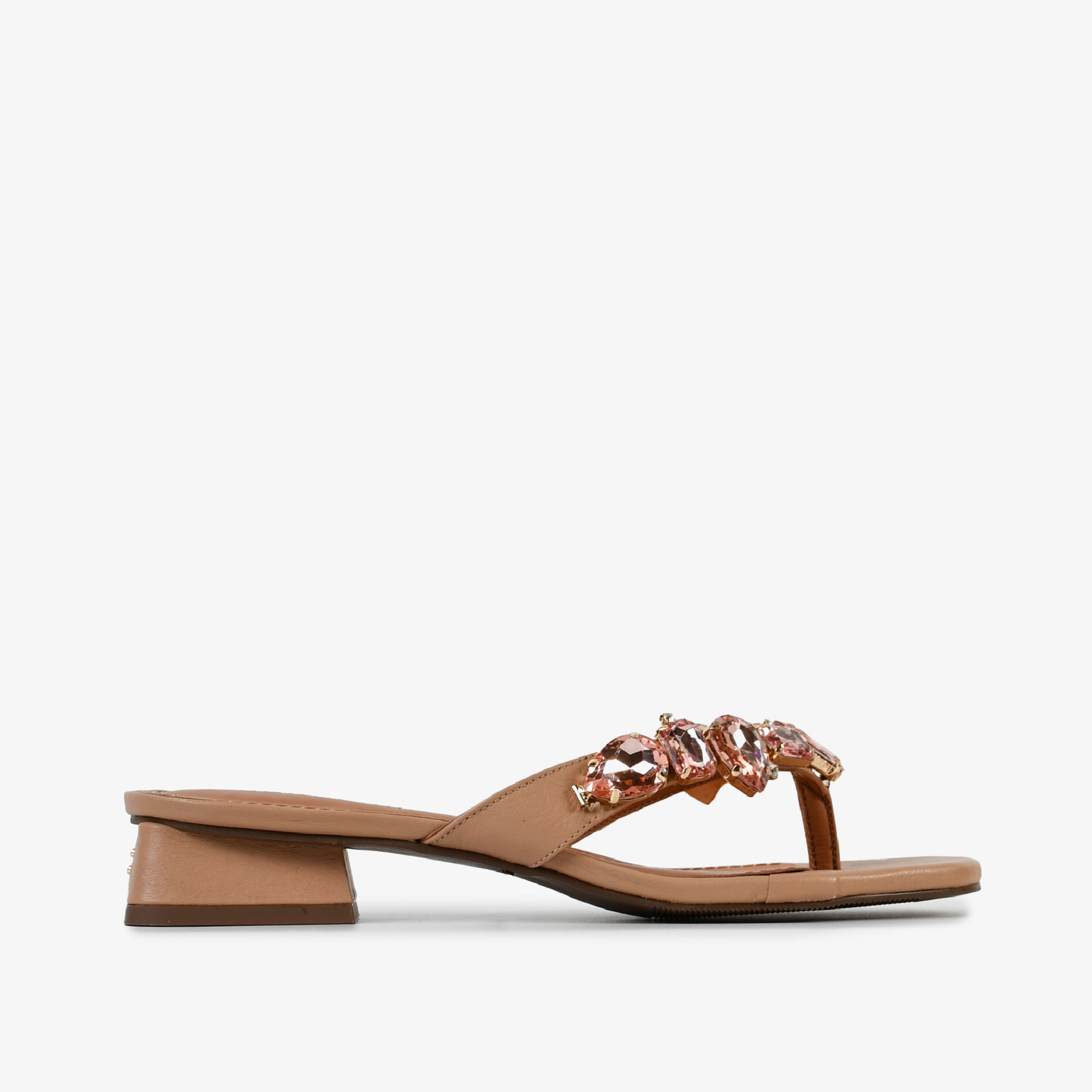 Tamanco Nude Antique Couro