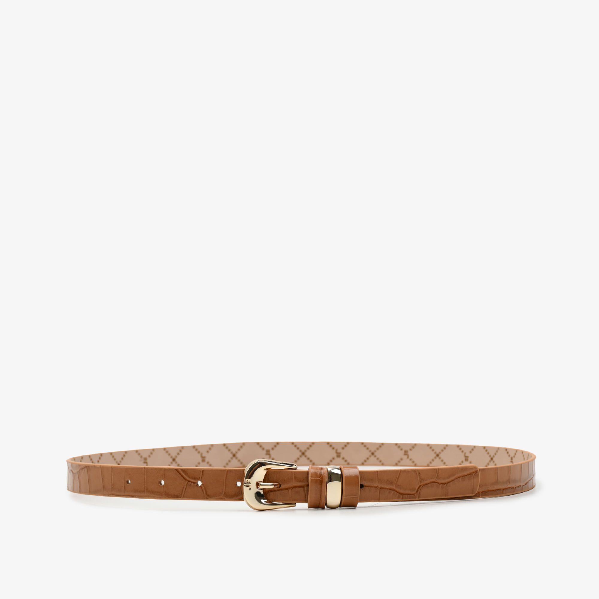 Cinto Caramelo Trigo Couro Croco