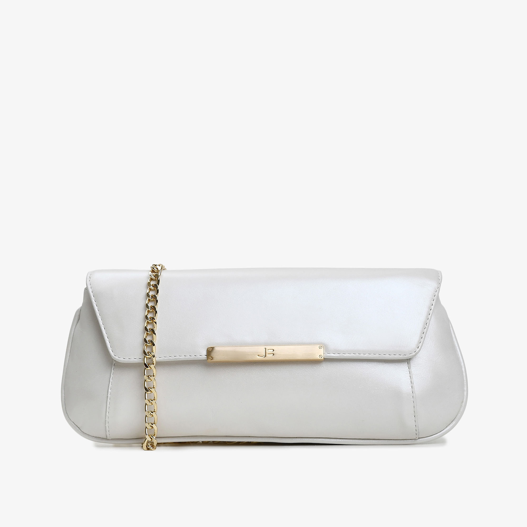 Bolsa Transversal Branco Say Yes Couro Acetinado