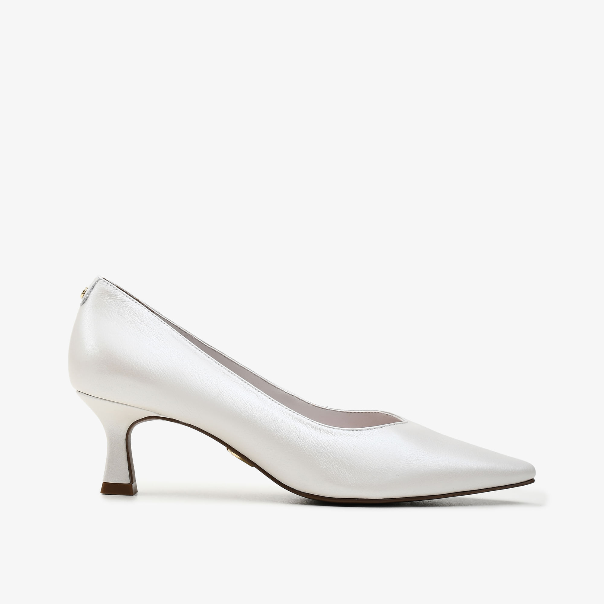 Scarpin Branco Say Yes Couro Acetinado