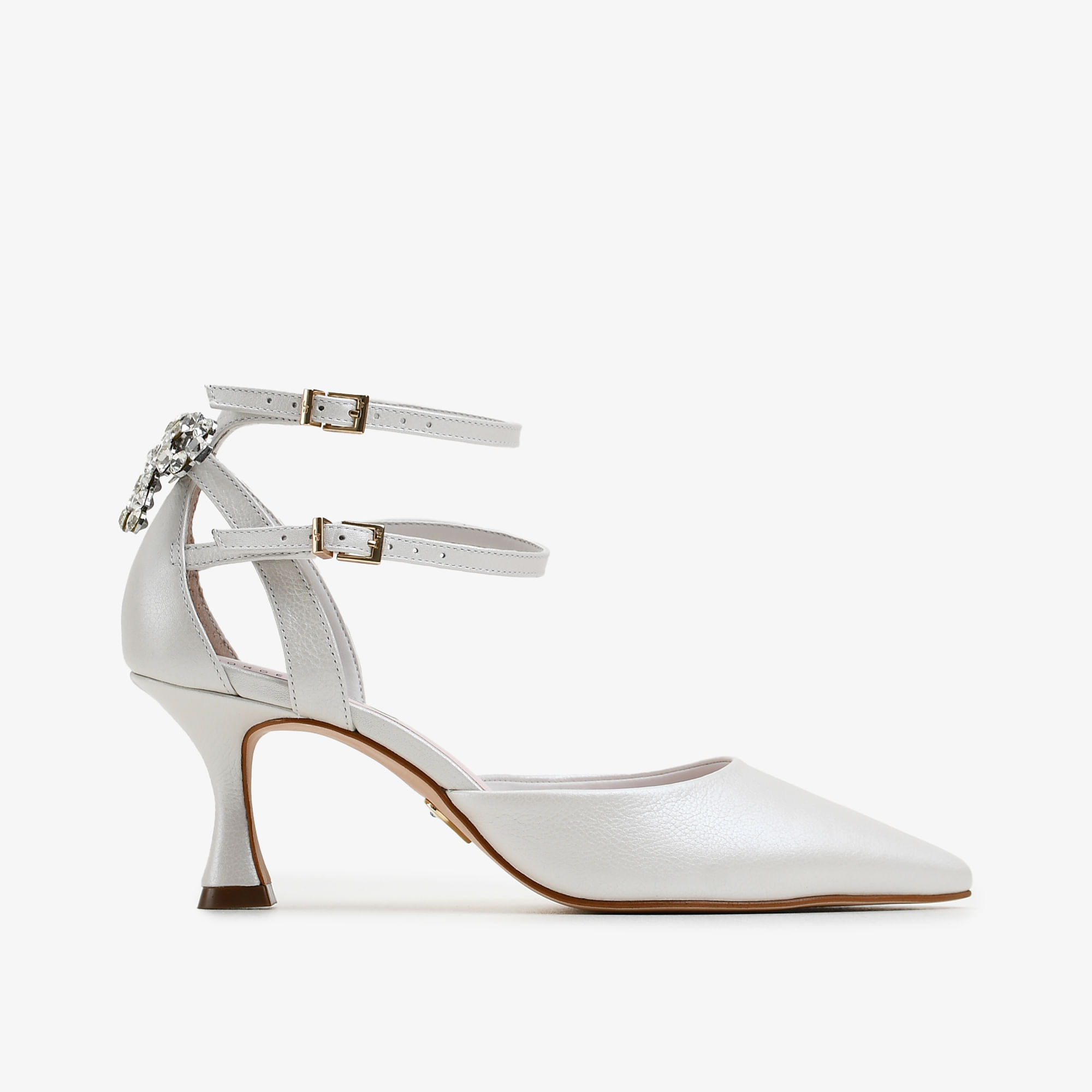 Scarpin Branco Say Yes Couro Acetinado