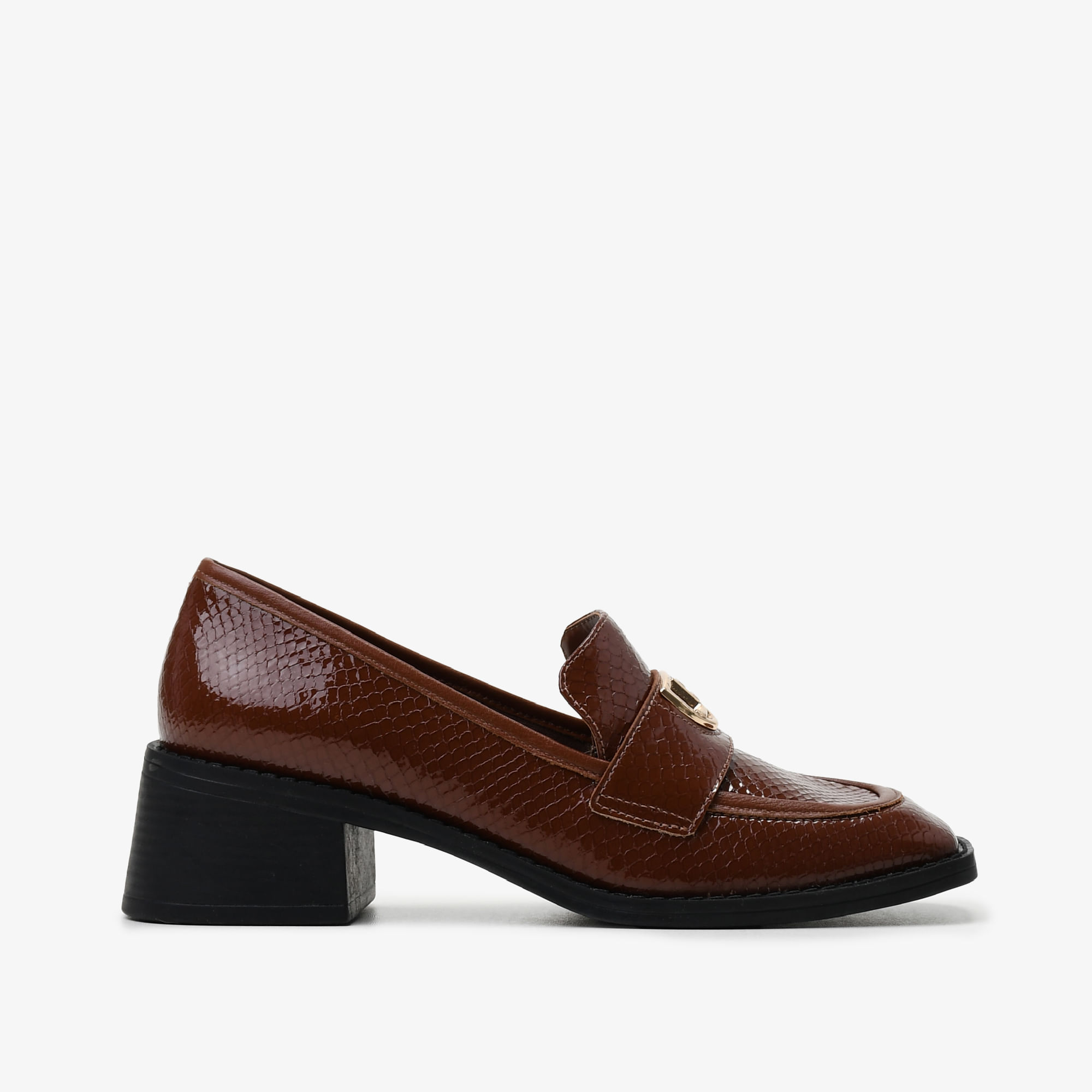 Loafer Marrom Tabaco Couro Snake