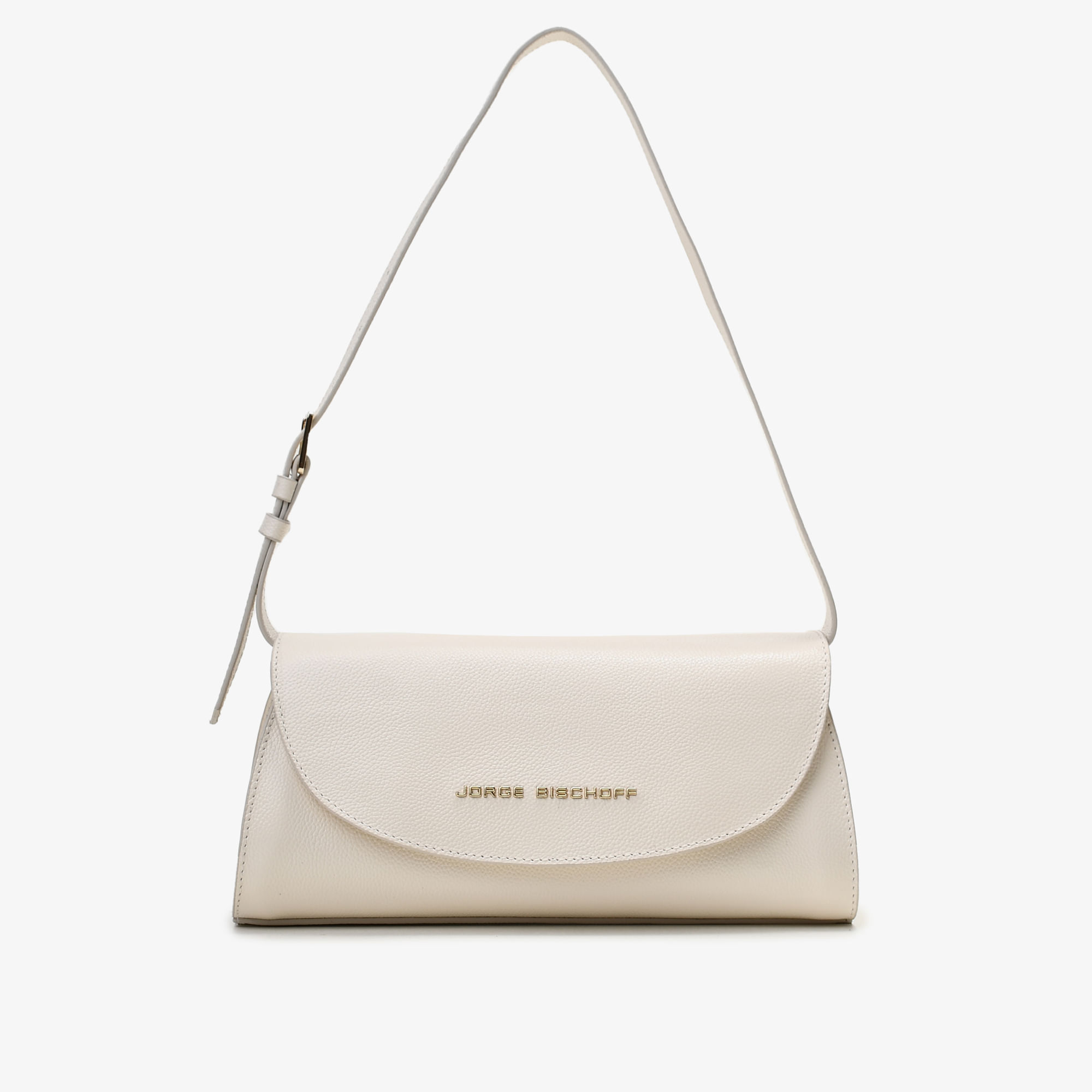 Bolsa Baguete Off White Algodão Couro