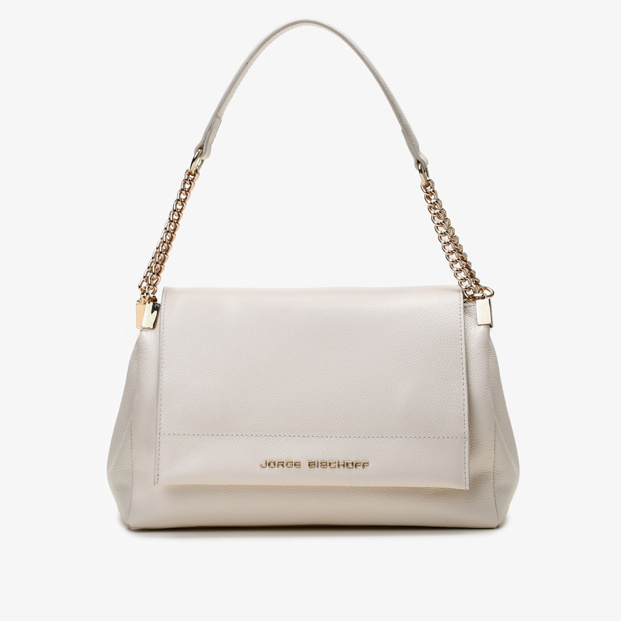 Bolsa De Ombro Off White Algodão Couro
