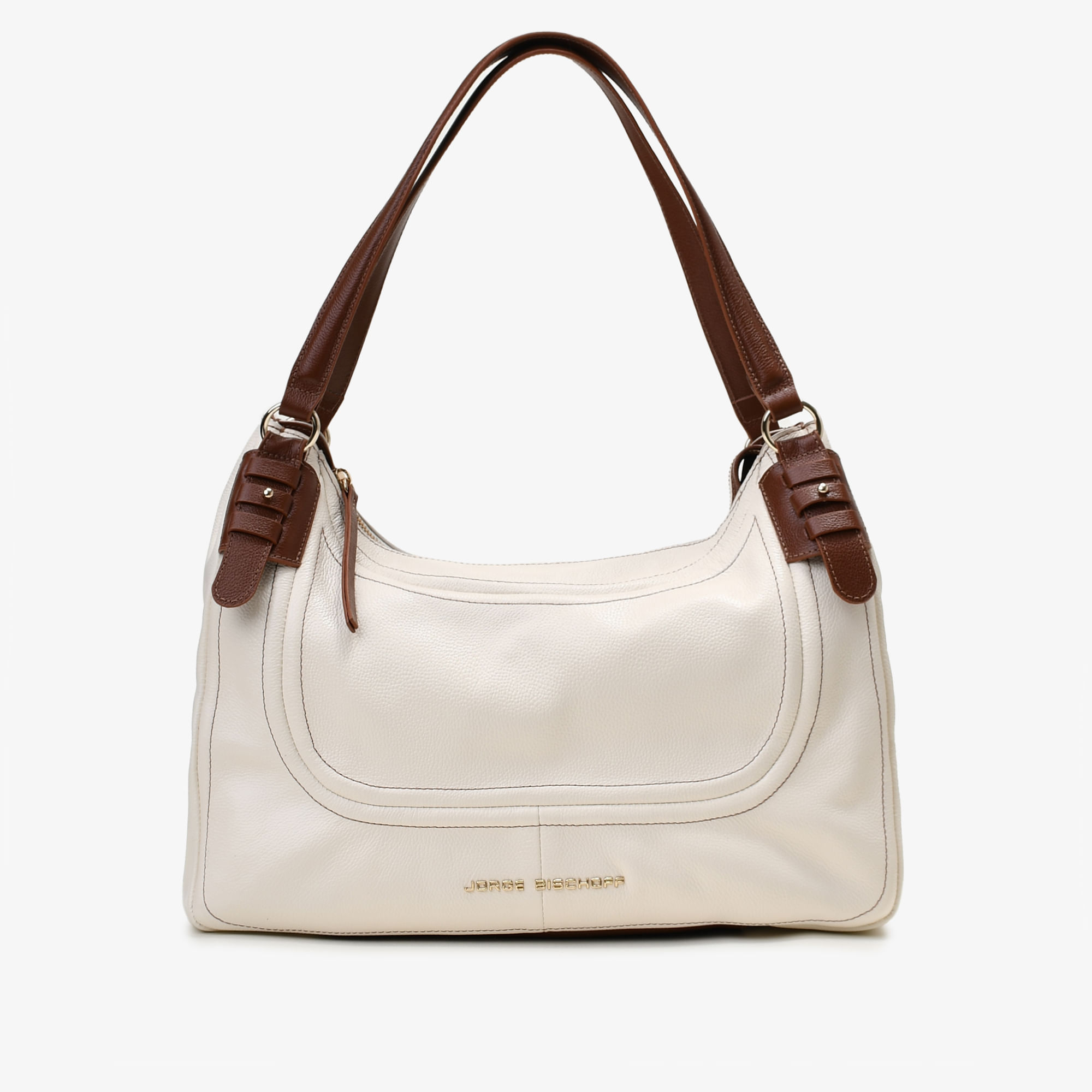 Bolsa Hobo Off White Algodão Couro