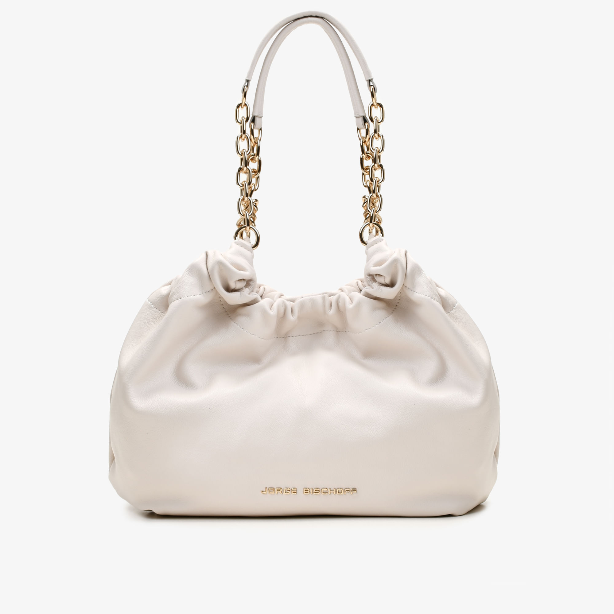 Bolsa Saco Off White Couro