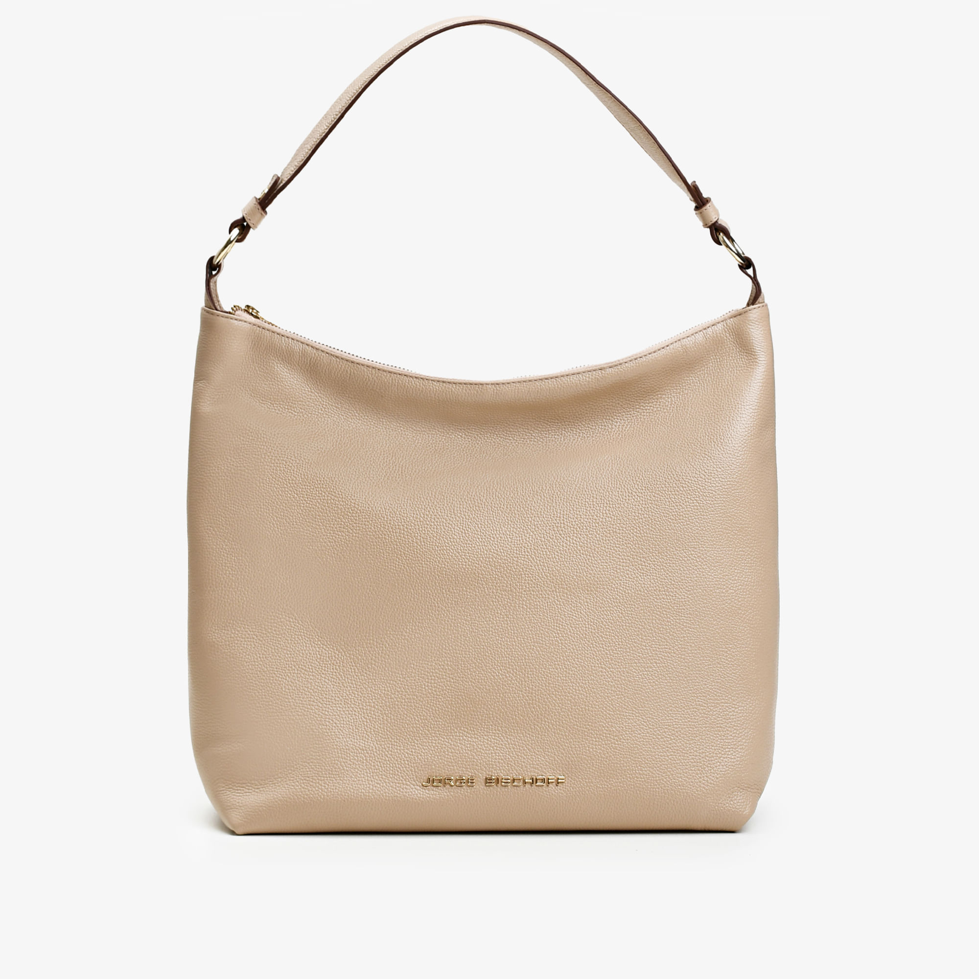Bolsa Hobo Nude Areia Couro
