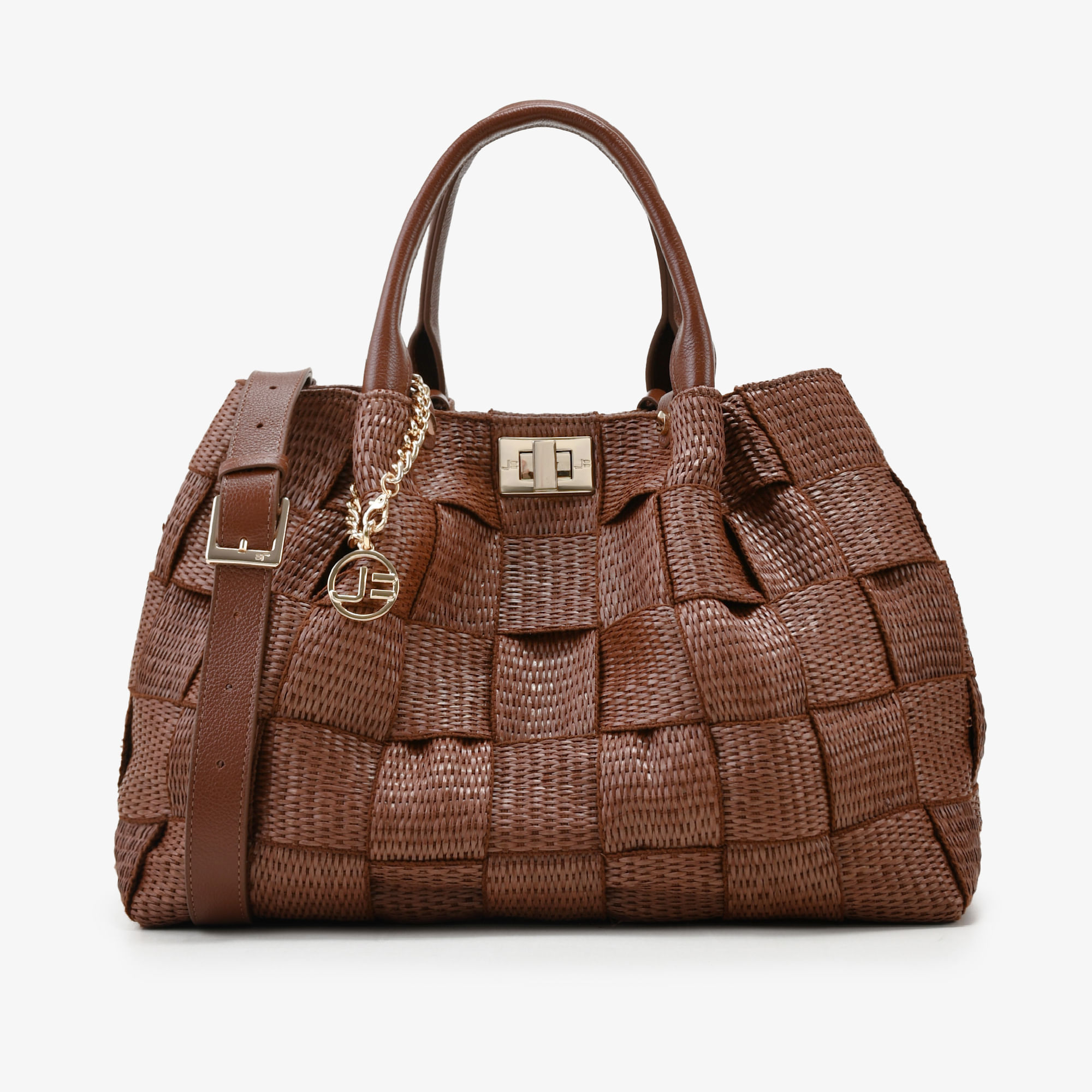 Bolsa Tote Marrom Tabaco Ráfia
