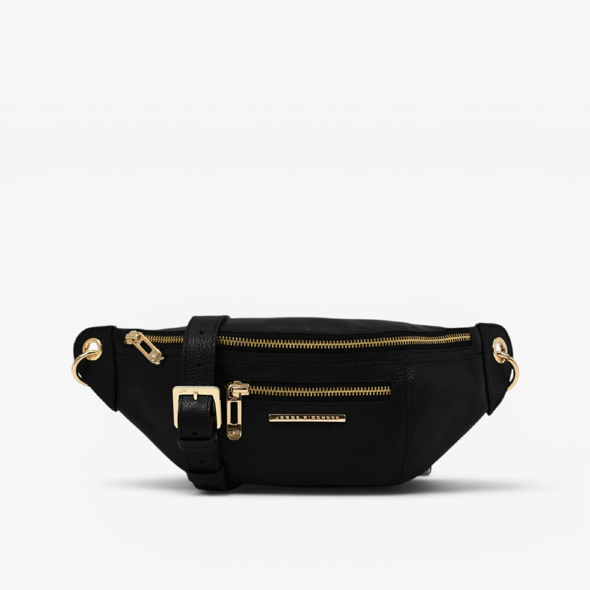 Bolsa Belt Bag Preto Couro
