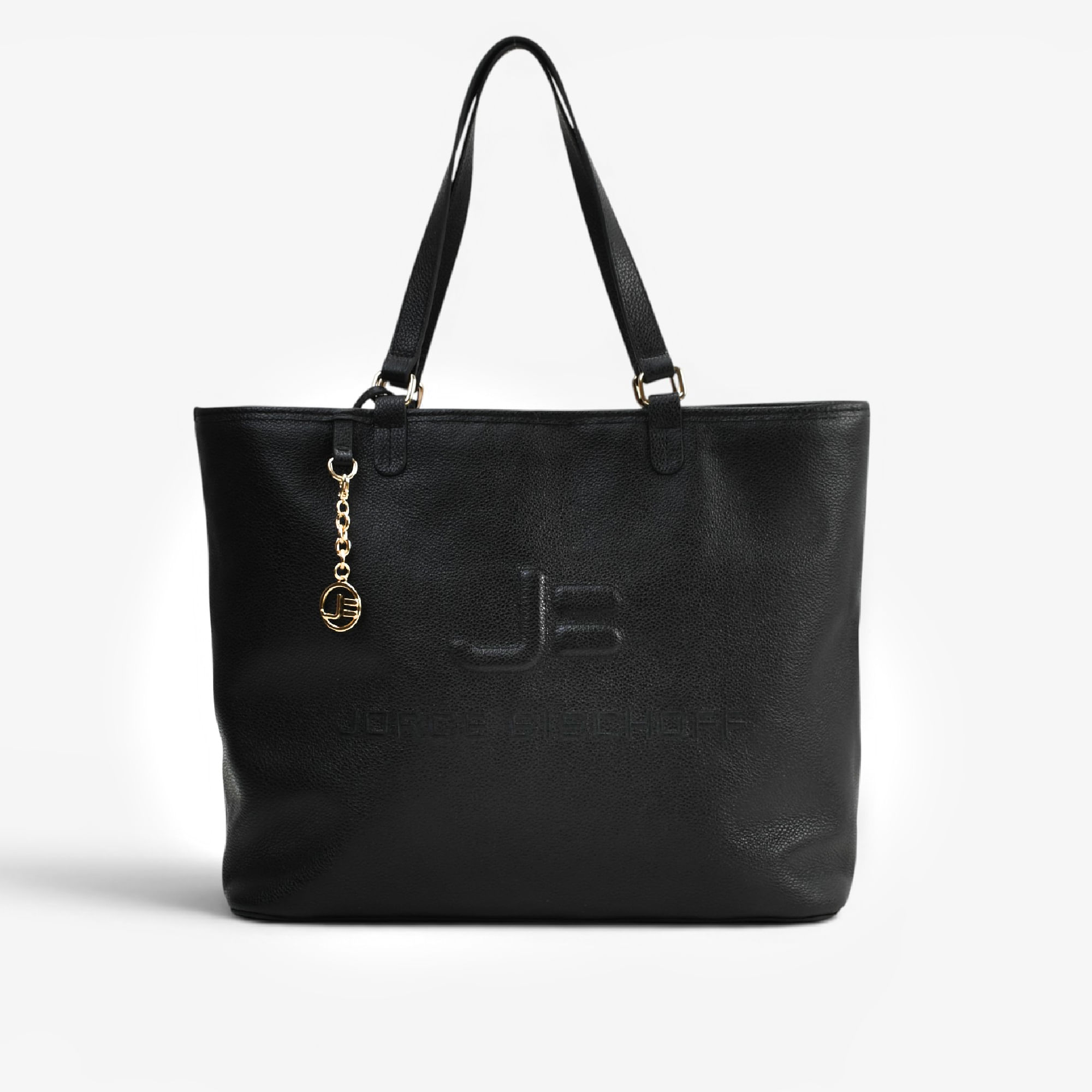 Bolsa Shopping Preto Couro