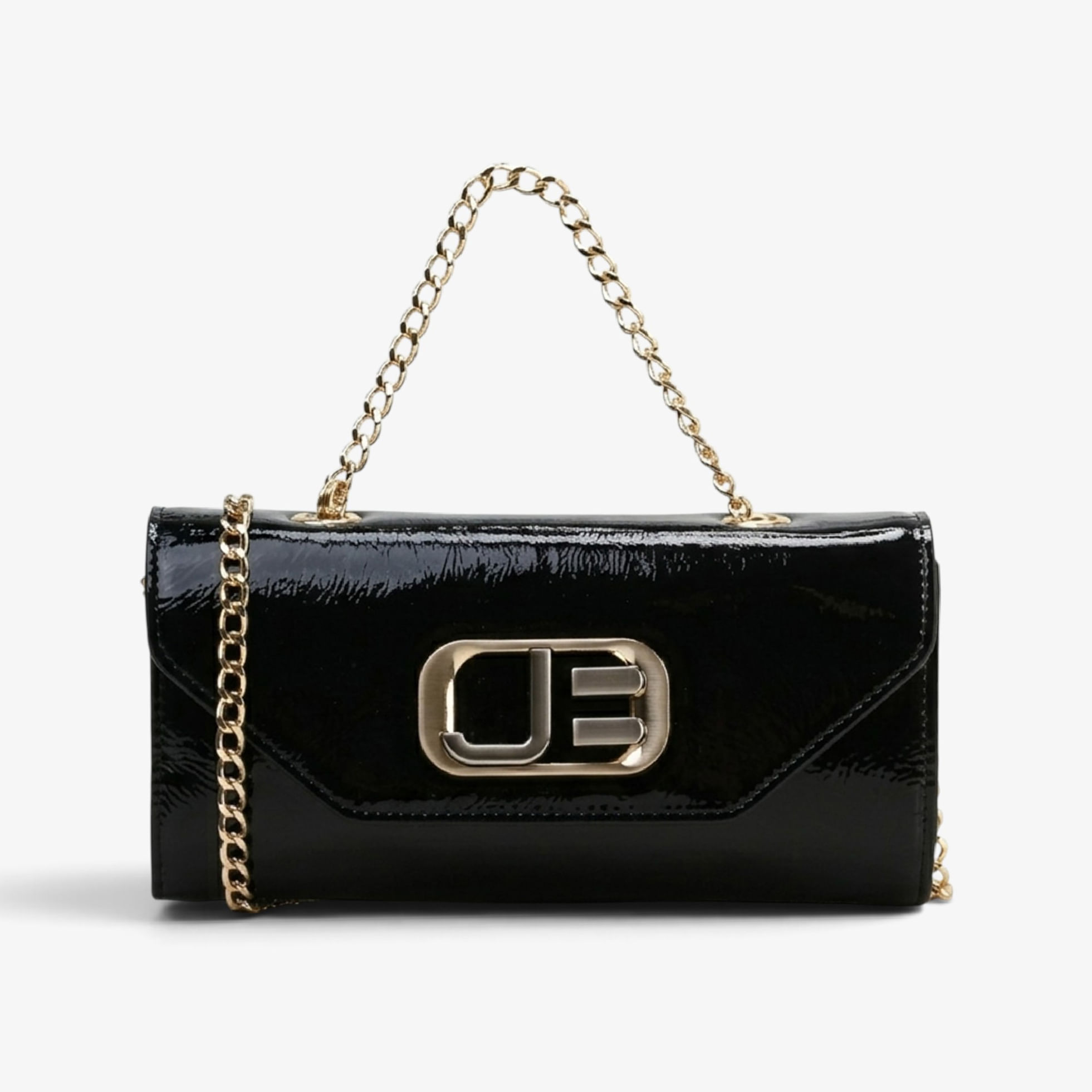 Bolsa Clutch Preto Verniz