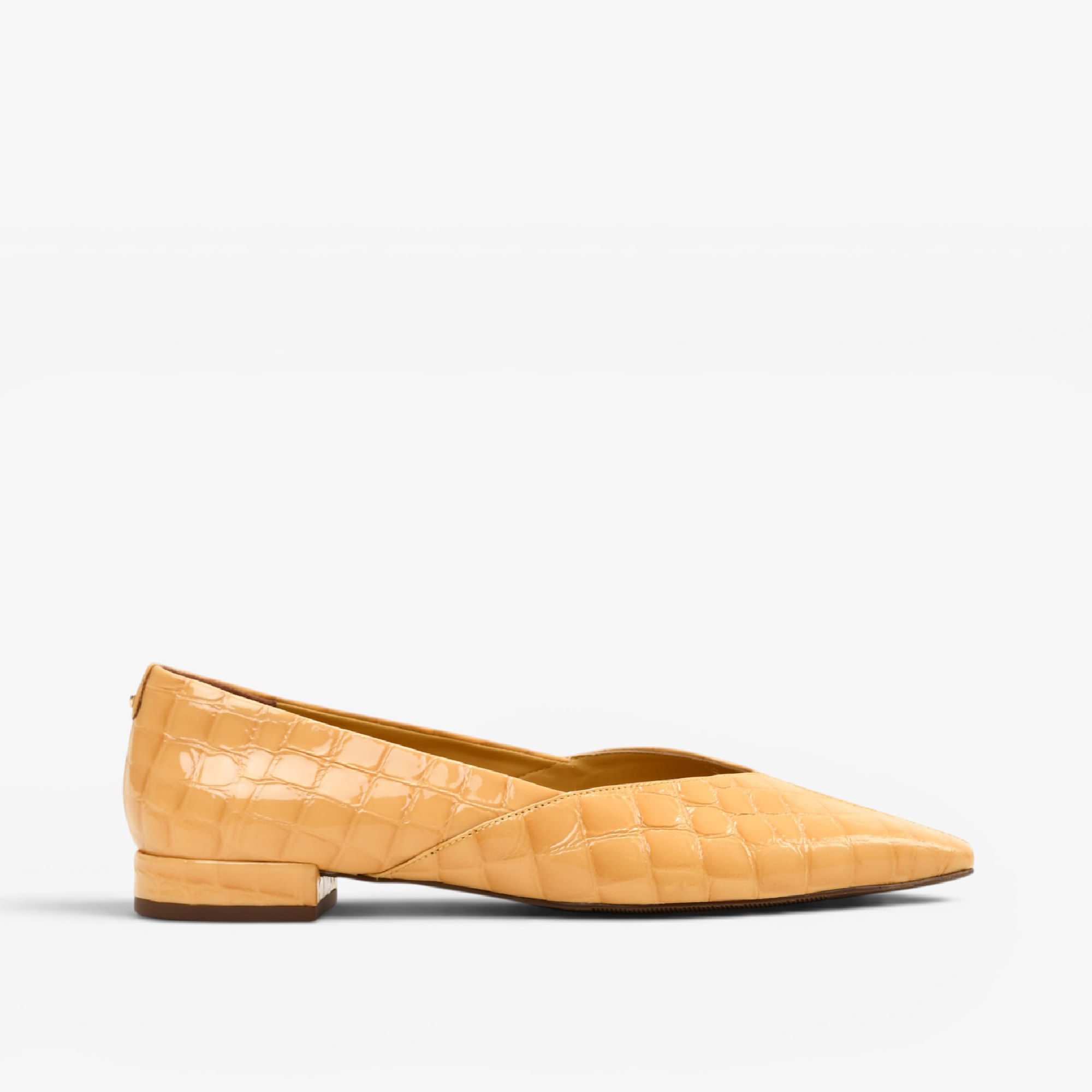 Sapatilha Amarelo Solar Couro Croco
