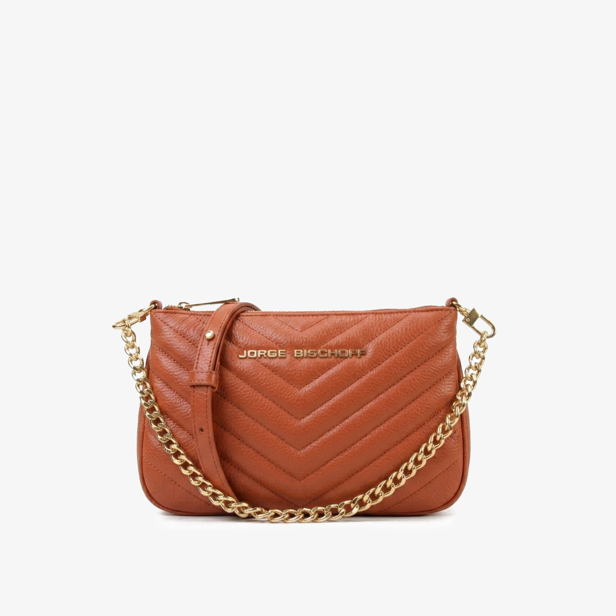 Bolsa Transversal Caramelo Argila Couro Couro Matelassê